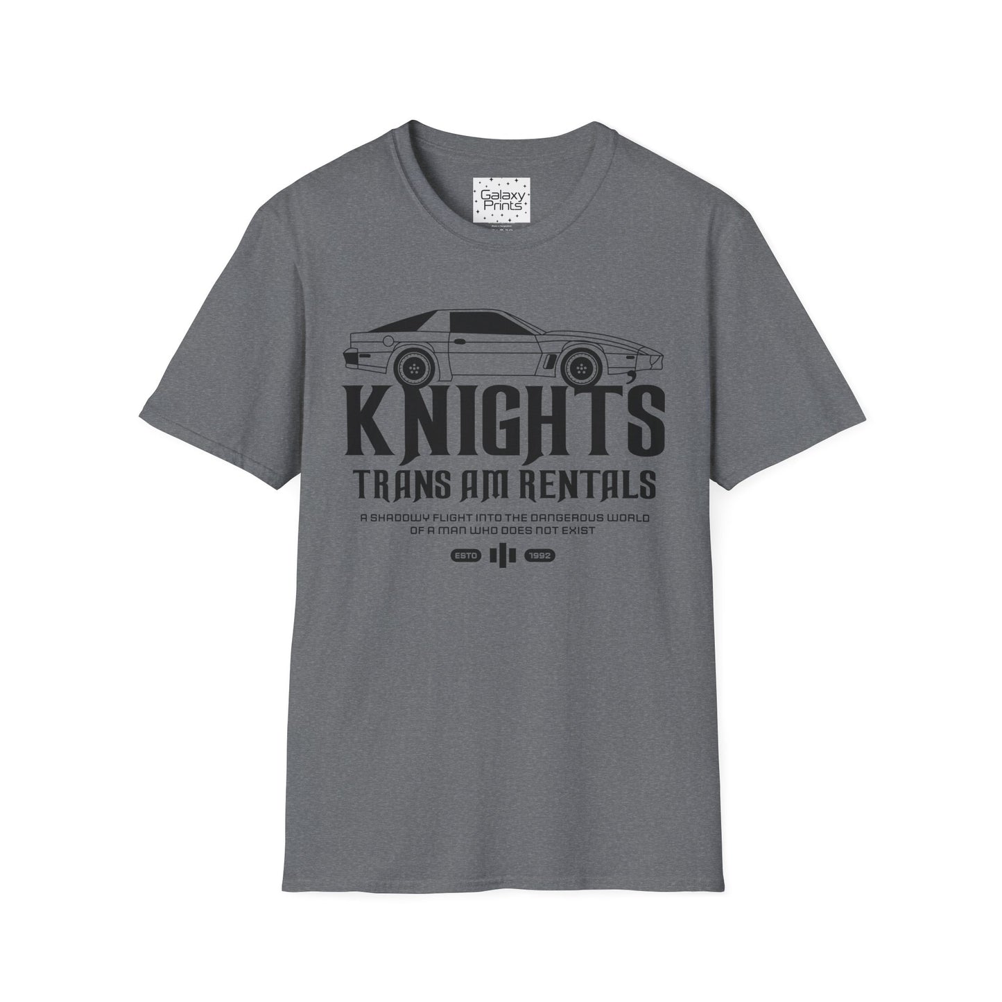 Unisex T-Shirt - POP Culture - 'From the Hit TV Show NIGHTRIDER it's KITT Car with KNIGHT's Trans Am Rentals'