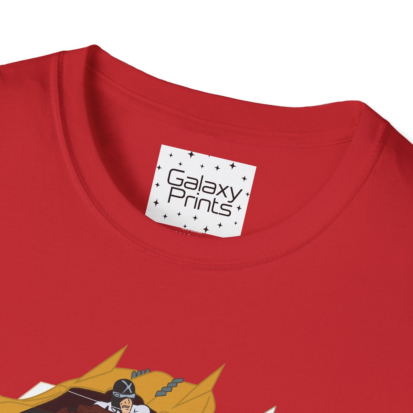 Unisex T-Shirt - POP Culture - 'The MACH 5 and Racer X from the Cartoon SPEED RACER - Go Speed Racer, Go Speed Racer, Go Speed Racer, Goooo'