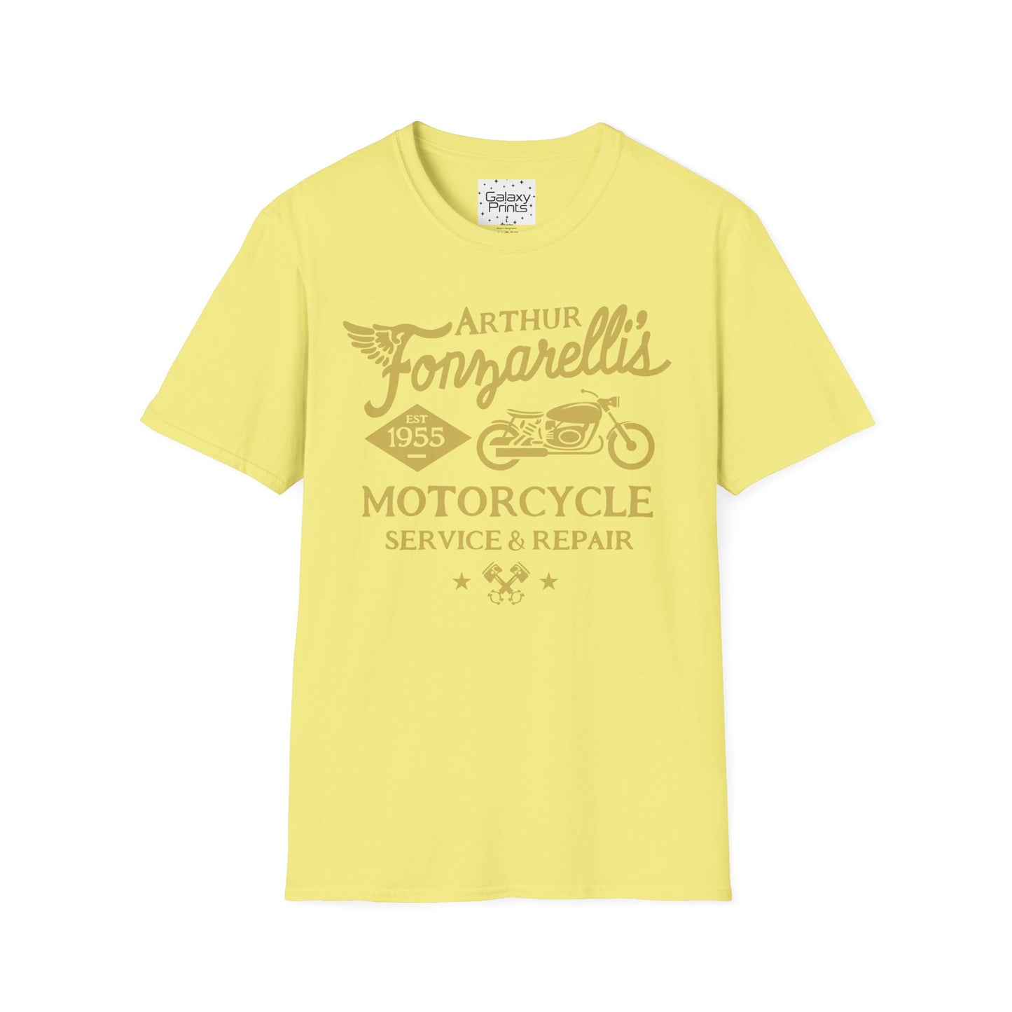 Unisex T-Shirt - POP Culture - 'Arthur Fonzarelli's Motorcycle Service & Repair Shop T-shirt from the Hit TV Show HAPPY DAYS - Fonzie - The Fonz'