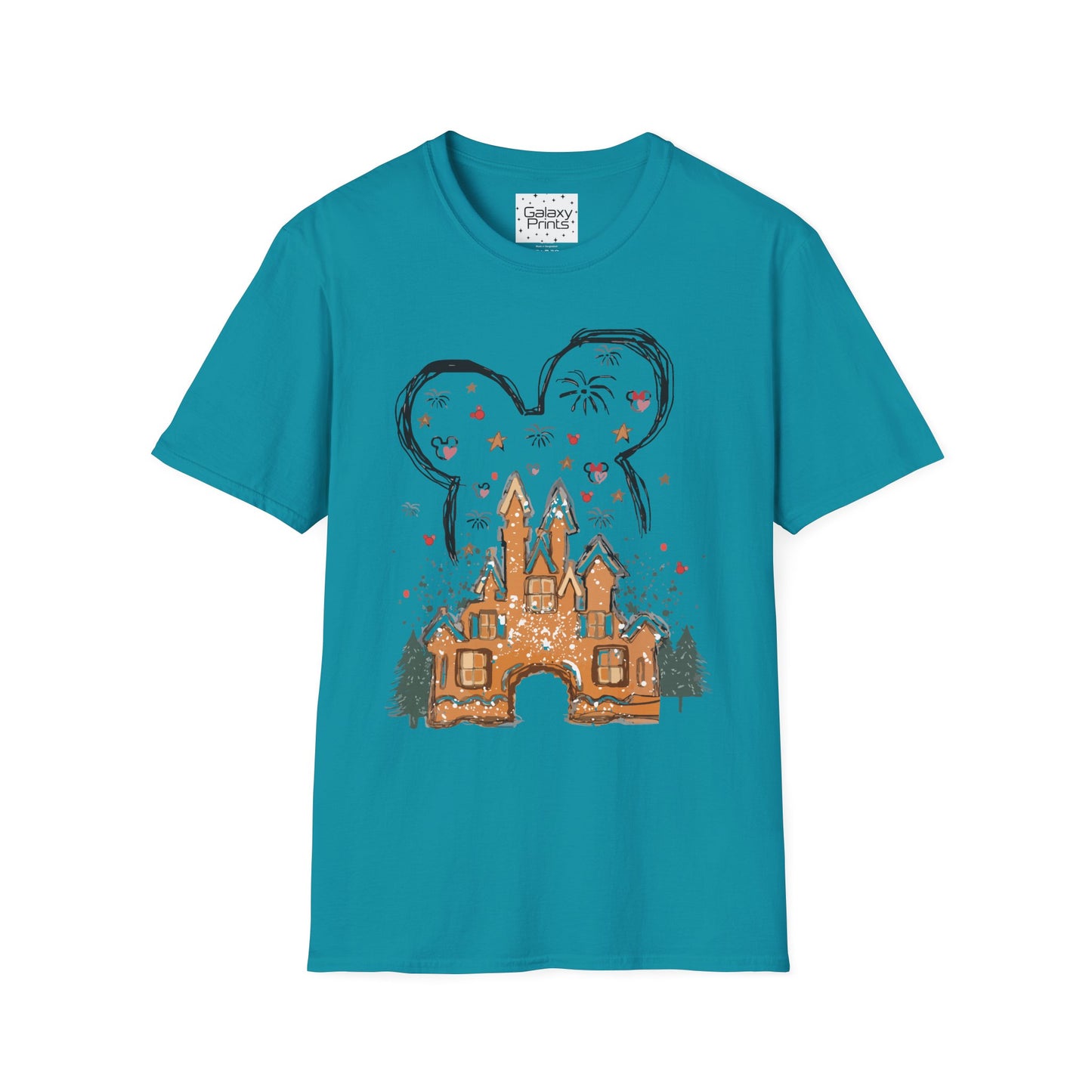 Unisex T-Shirt - DISNEY Inspired - 'Gingerbread Princess Castle with Fireworks'