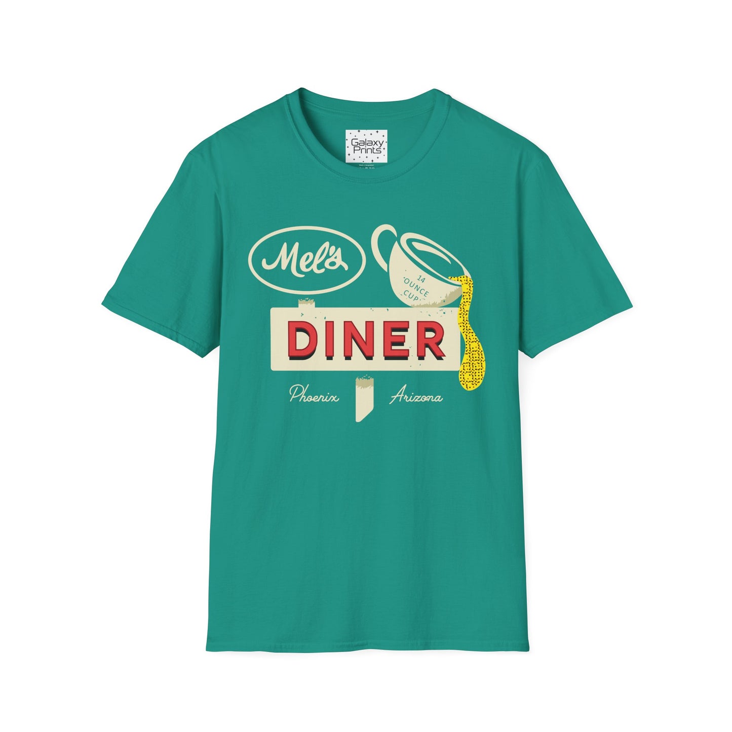 Unisex T-Shirt - POP Culture - 'Mel's Diner Phoenix, AX from the Sitcom Alice - Kiss my grits Mel'