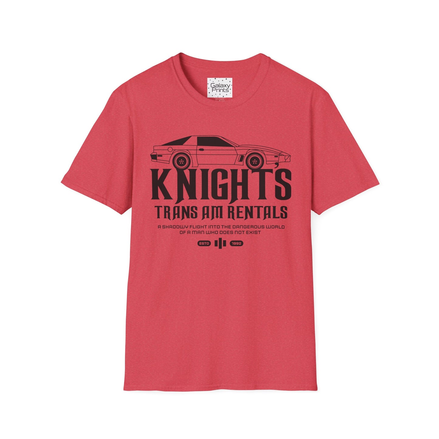 Unisex T-Shirt - POP Culture - 'From the Hit TV Show NIGHTRIDER it's KITT Car with KNIGHT's Trans Am Rentals'