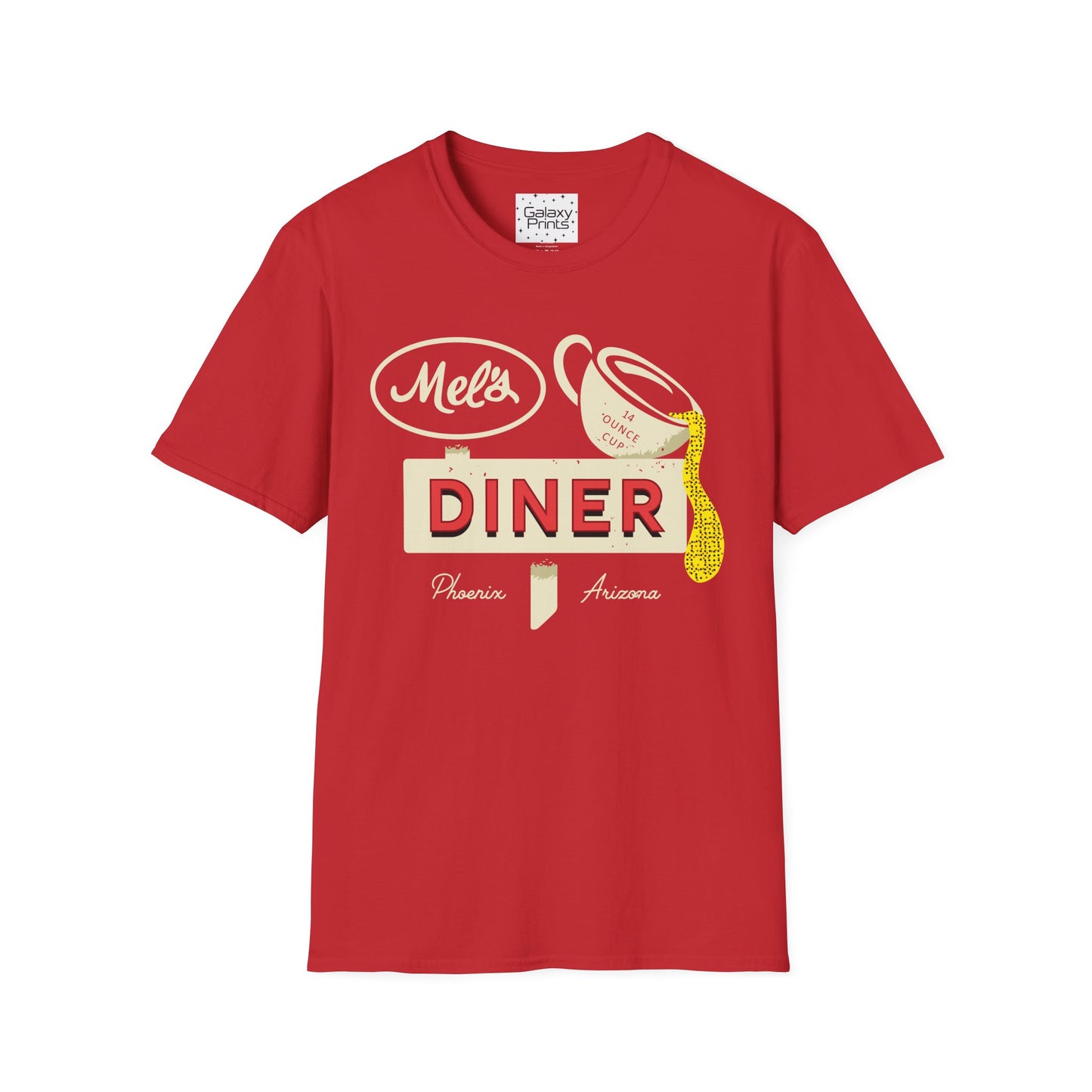 Unisex T-Shirt - POP Culture - 'Mel's Diner Phoenix, AX from the Sitcom Alice - Kiss my grits Mel'