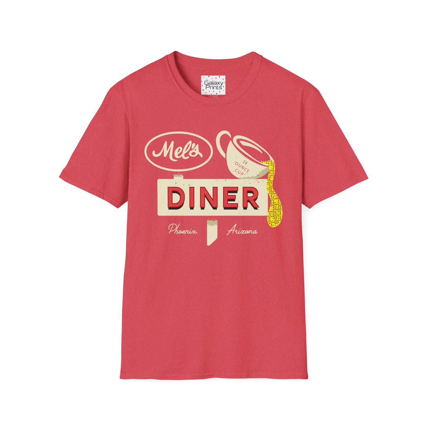 Unisex T-Shirt - POP Culture - 'Mel's Diner Phoenix, AX from the Sitcom Alice - Kiss my grits Mel'