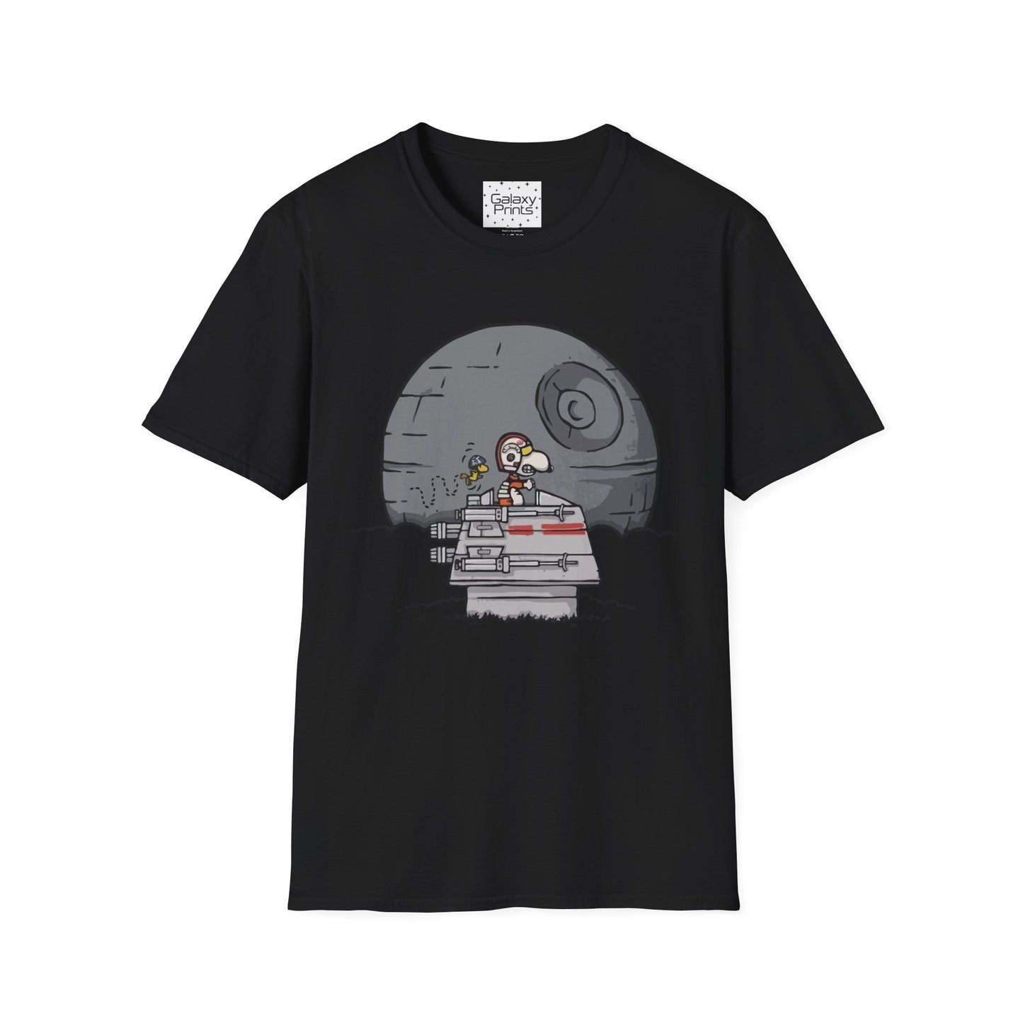 PEANUTS Star Wars Inspired Unisex T-Shirt - Snoopy as Luke Skywalker X-Wing to Death Star