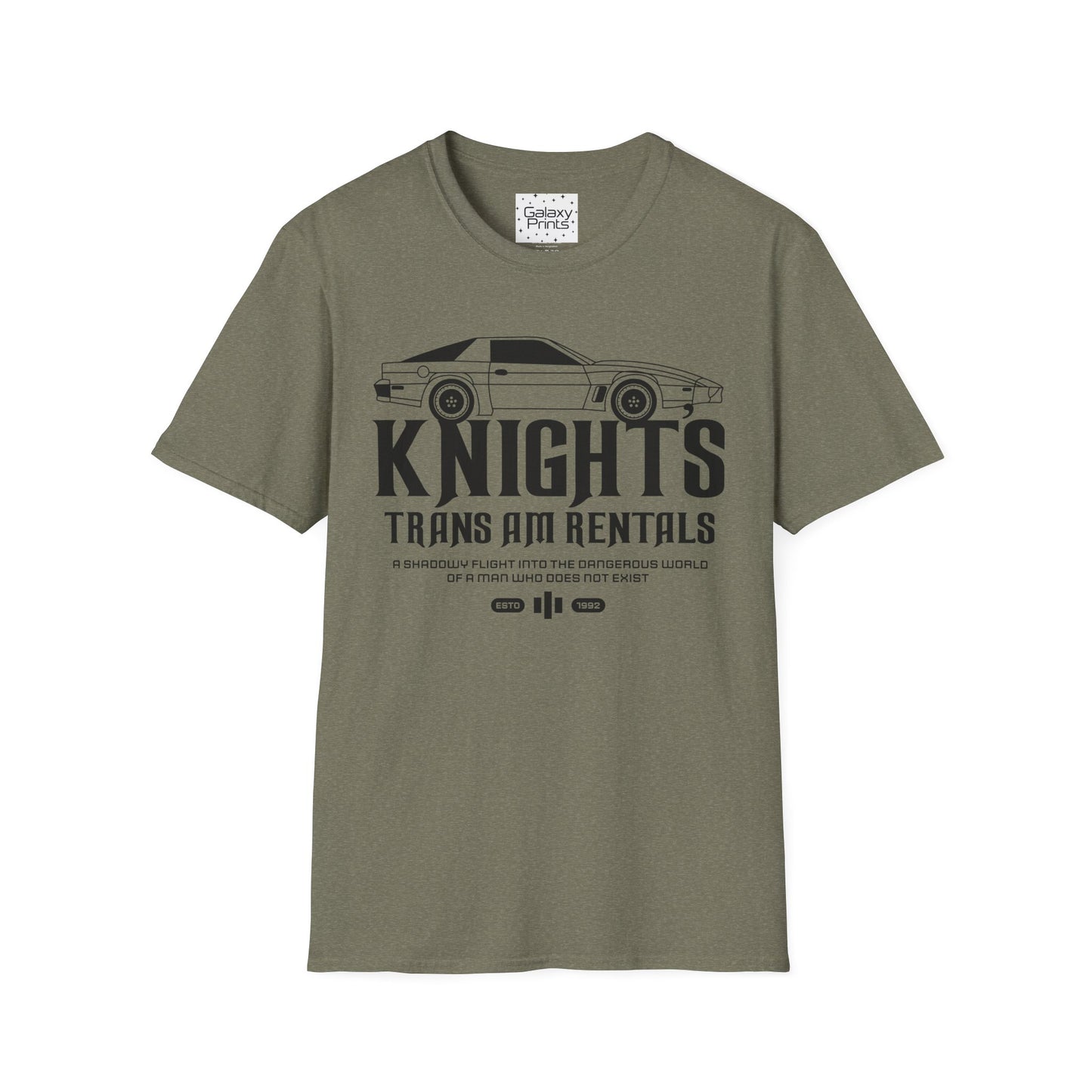 Unisex T-Shirt - POP Culture - 'From the Hit TV Show NIGHTRIDER it's KITT Car with KNIGHT's Trans Am Rentals'
