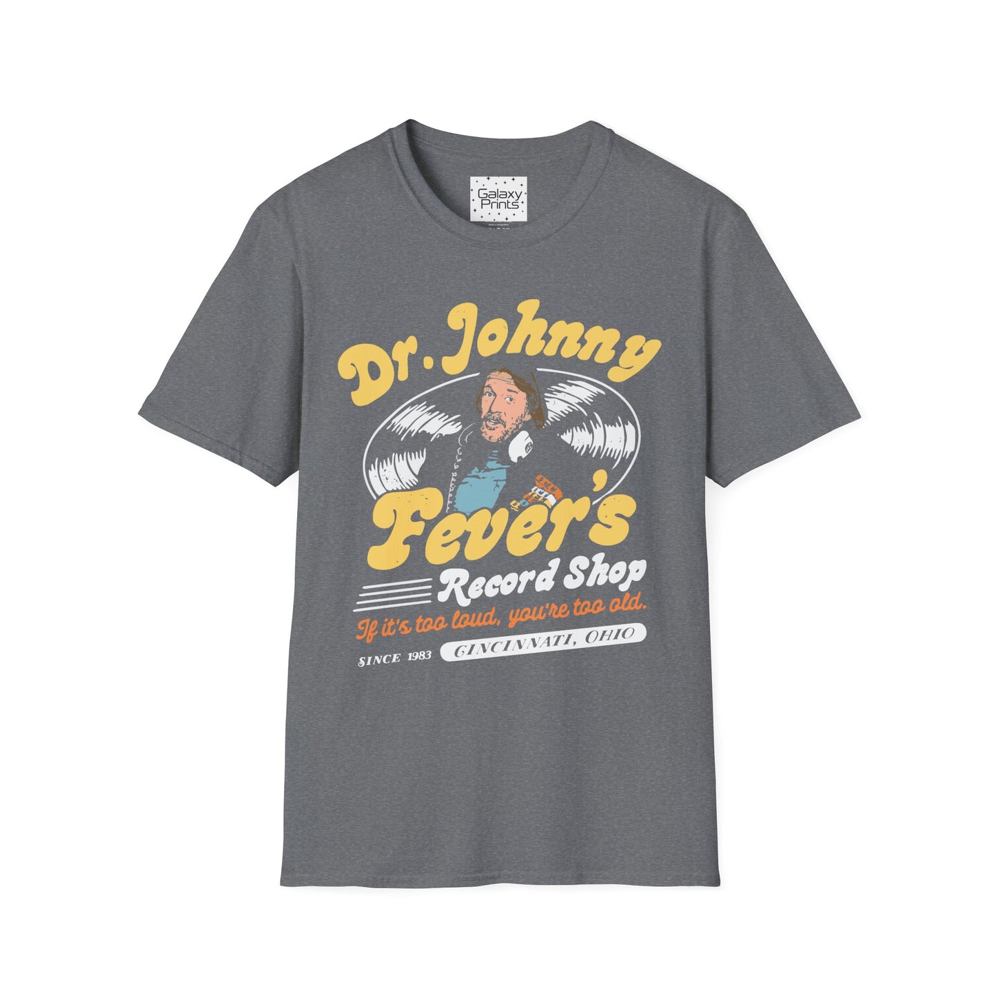 Unisex T-Shirt - POP Culture - 'From the HIT TV Show WKRP in Cincinnati - Dr. Johnny Fever's Record Shop'