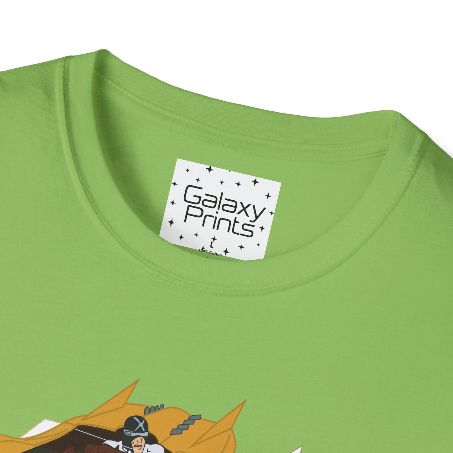 Unisex T-Shirt - POP Culture - 'The MACH 5 and Racer X from the Cartoon SPEED RACER - Go Speed Racer, Go Speed Racer, Go Speed Racer, Goooo'