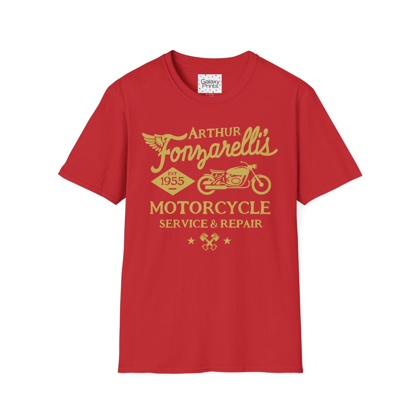 Unisex T-Shirt - POP Culture - 'Arthur Fonzarelli's Motorcycle Service & Repair Shop T-shirt from the Hit TV Show HAPPY DAYS - Fonzie - The Fonz'