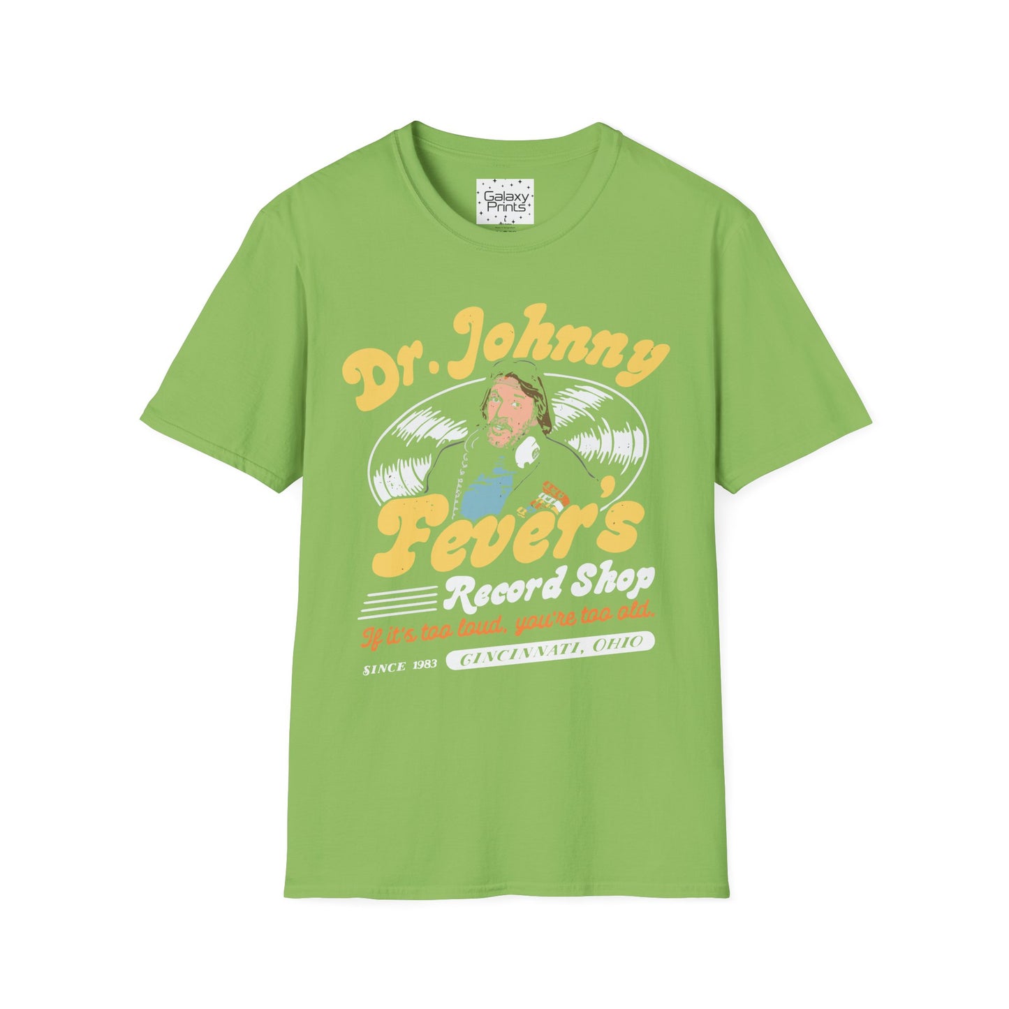 Unisex T-Shirt - POP Culture - 'From the HIT TV Show WKRP in Cincinnati - Dr. Johnny Fever's Record Shop'