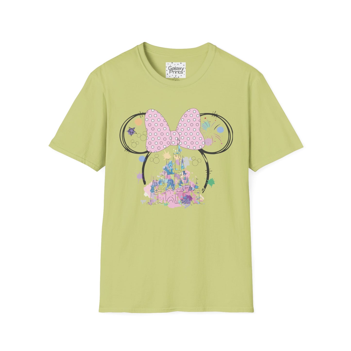 Unisex T-Shirt - DISNEY Inspired - 'Minnie Bow with Pink Castle'