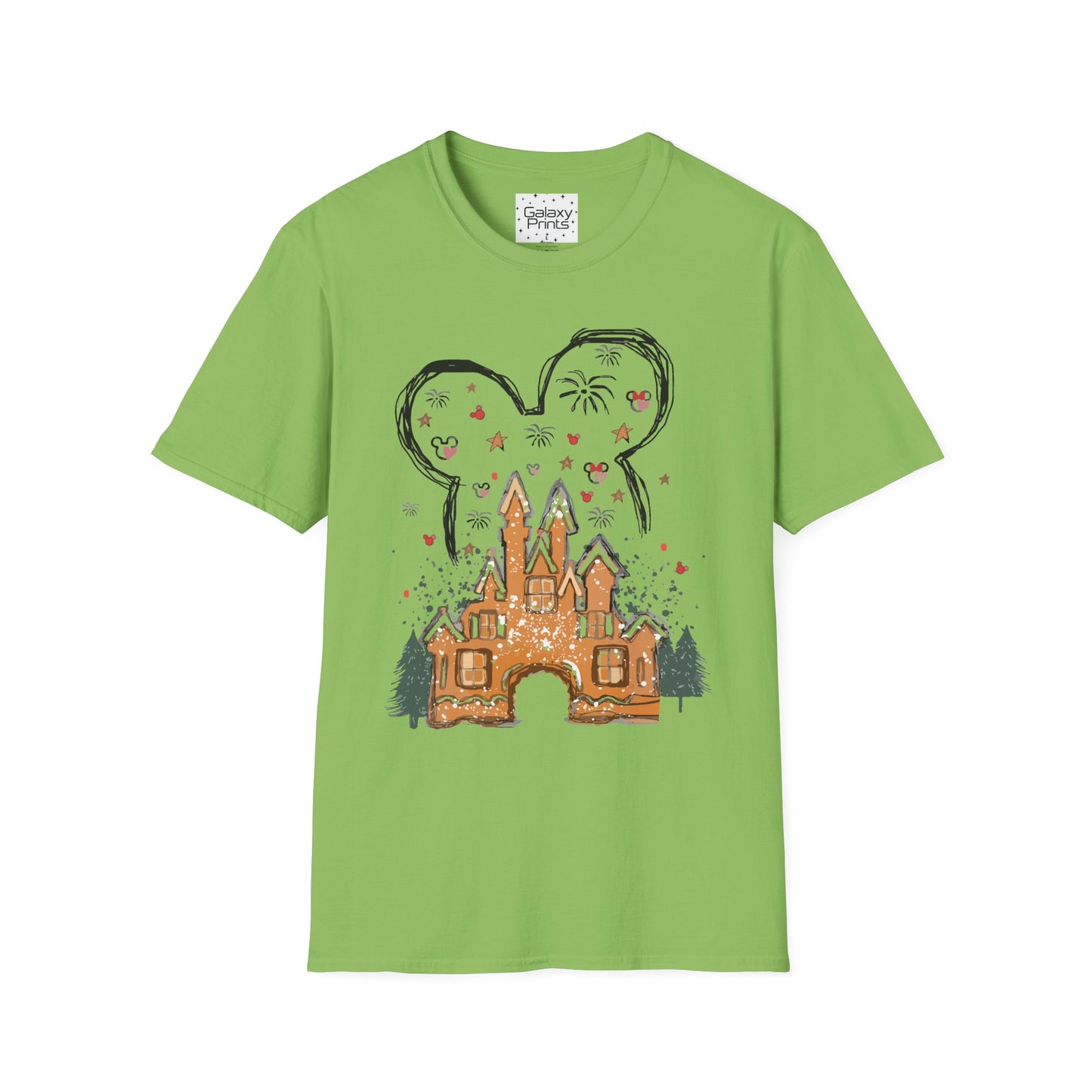 Unisex T-Shirt - DISNEY Inspired - 'Gingerbread Princess Castle with Fireworks'