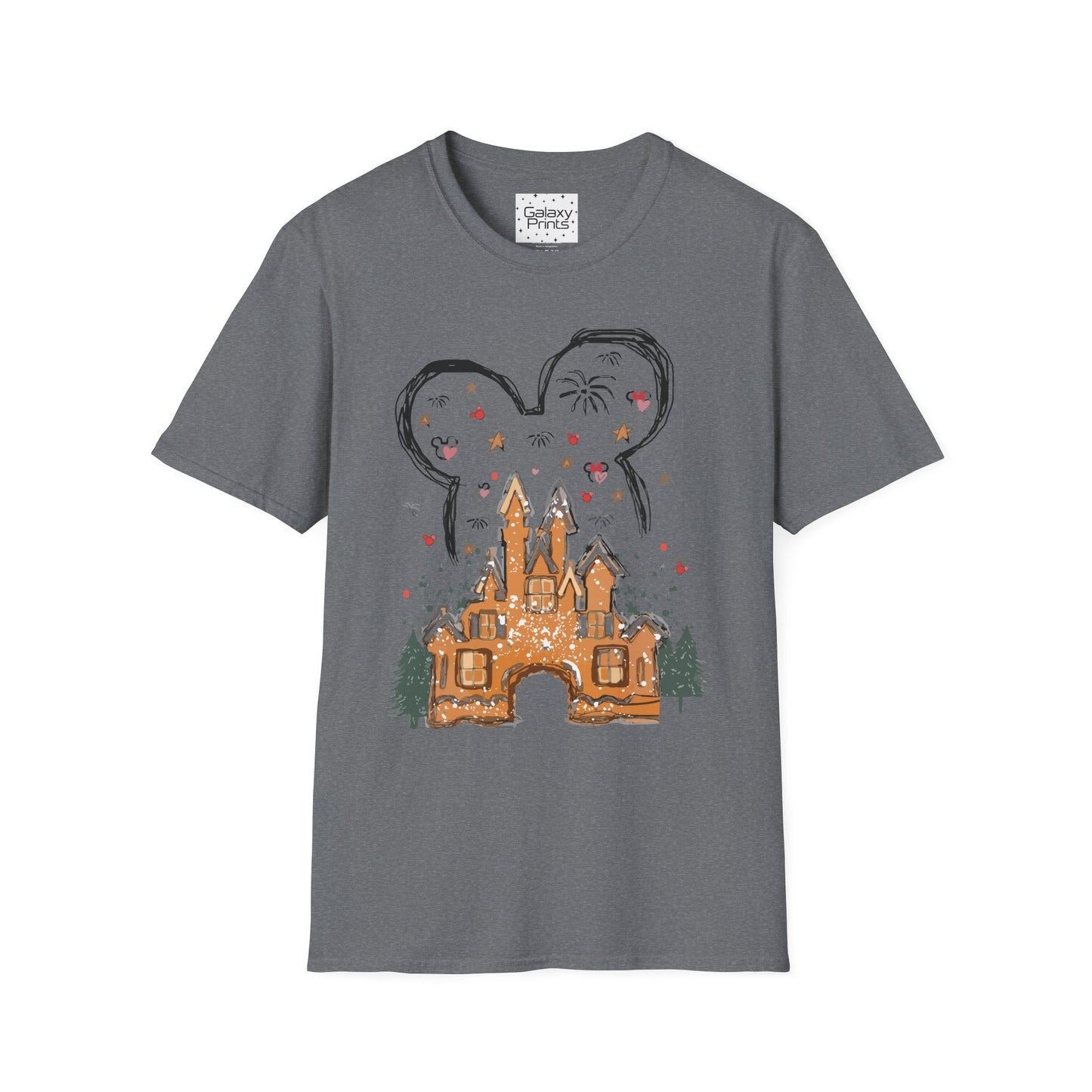 Unisex T-Shirt - DISNEY Inspired - 'Gingerbread Princess Castle with Fireworks'