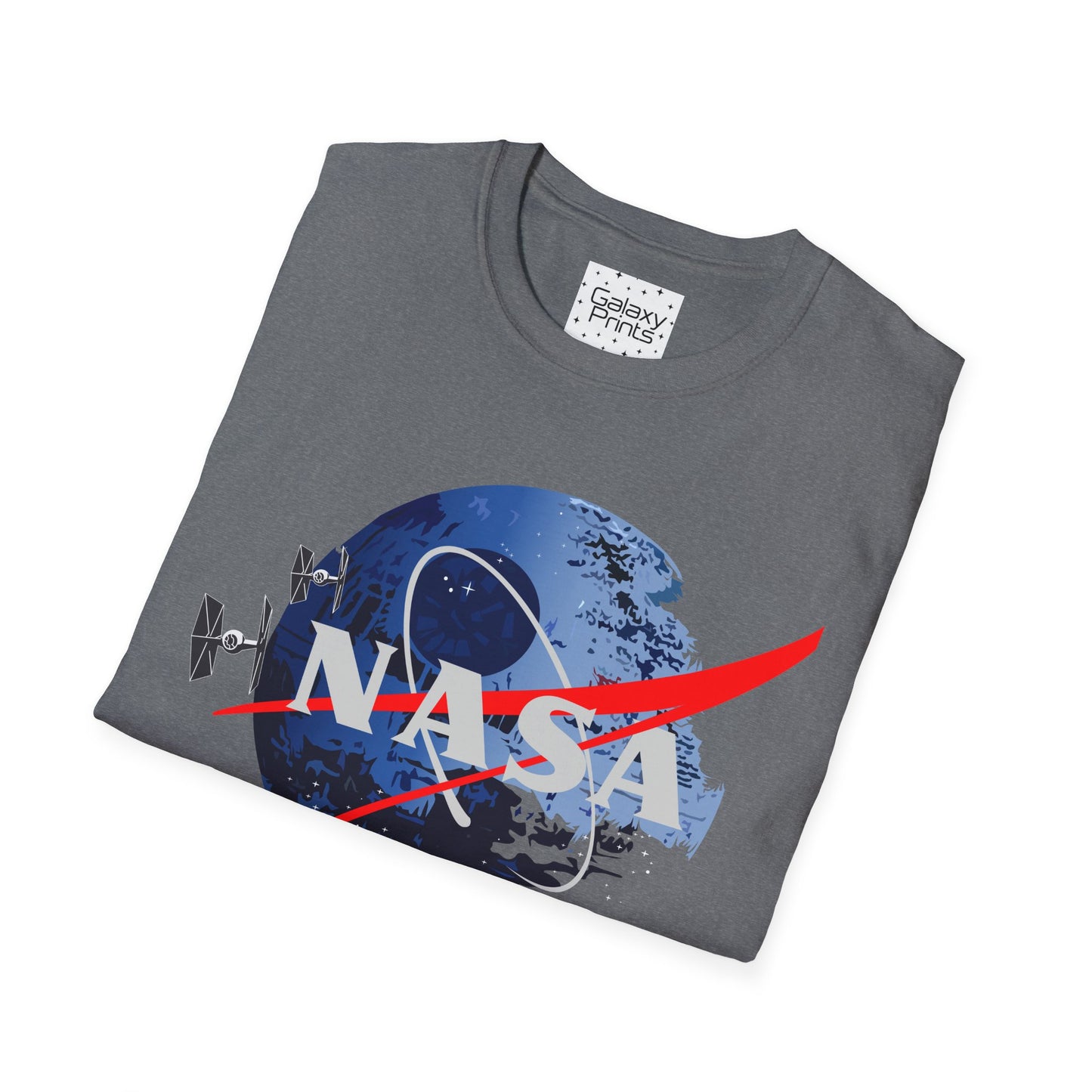 NASA and STAR WARS inspired Unisex T-Shirt - NASA w/ Death Star Tie Fighters