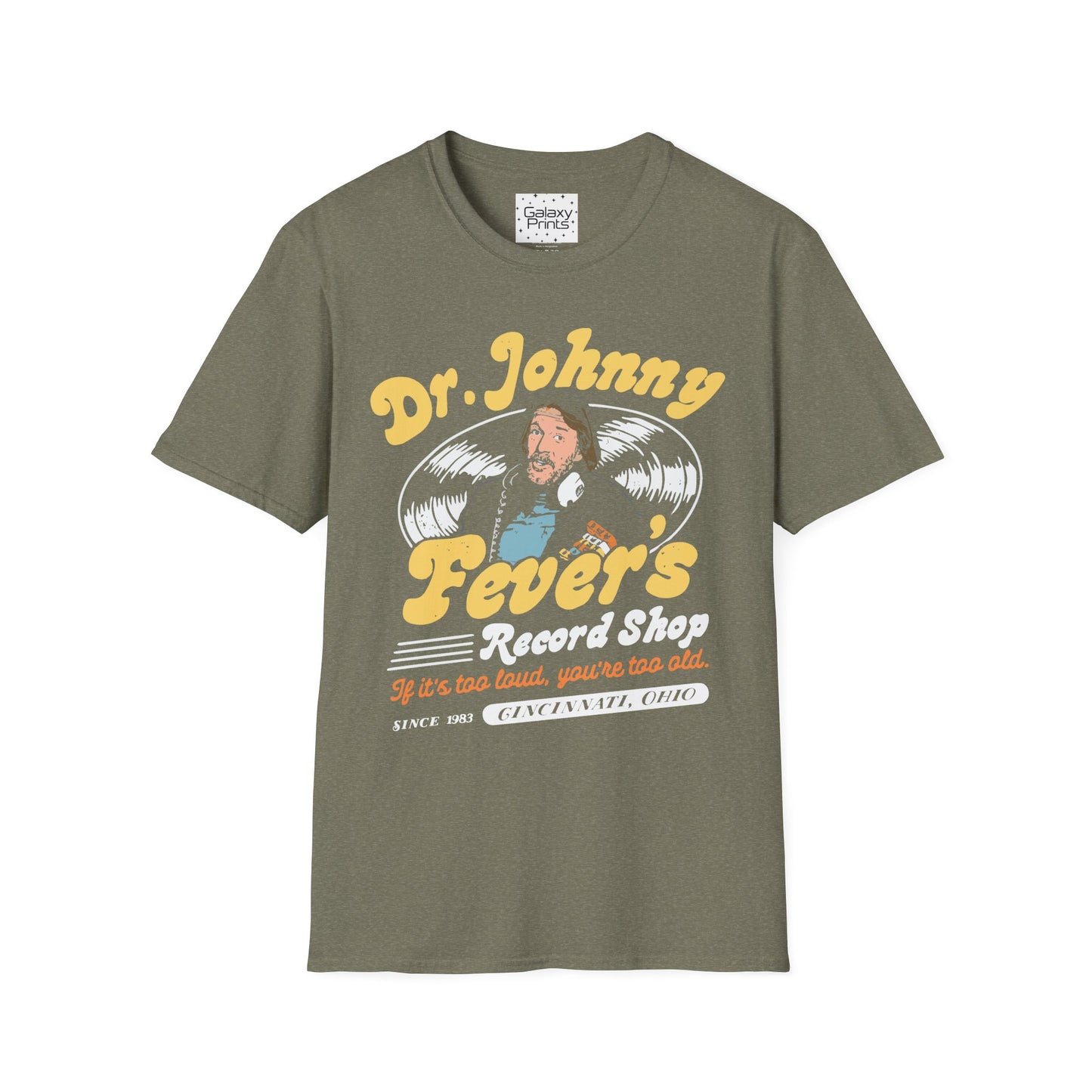 Unisex T-Shirt - POP Culture - 'From the HIT TV Show WKRP in Cincinnati - Dr. Johnny Fever's Record Shop'
