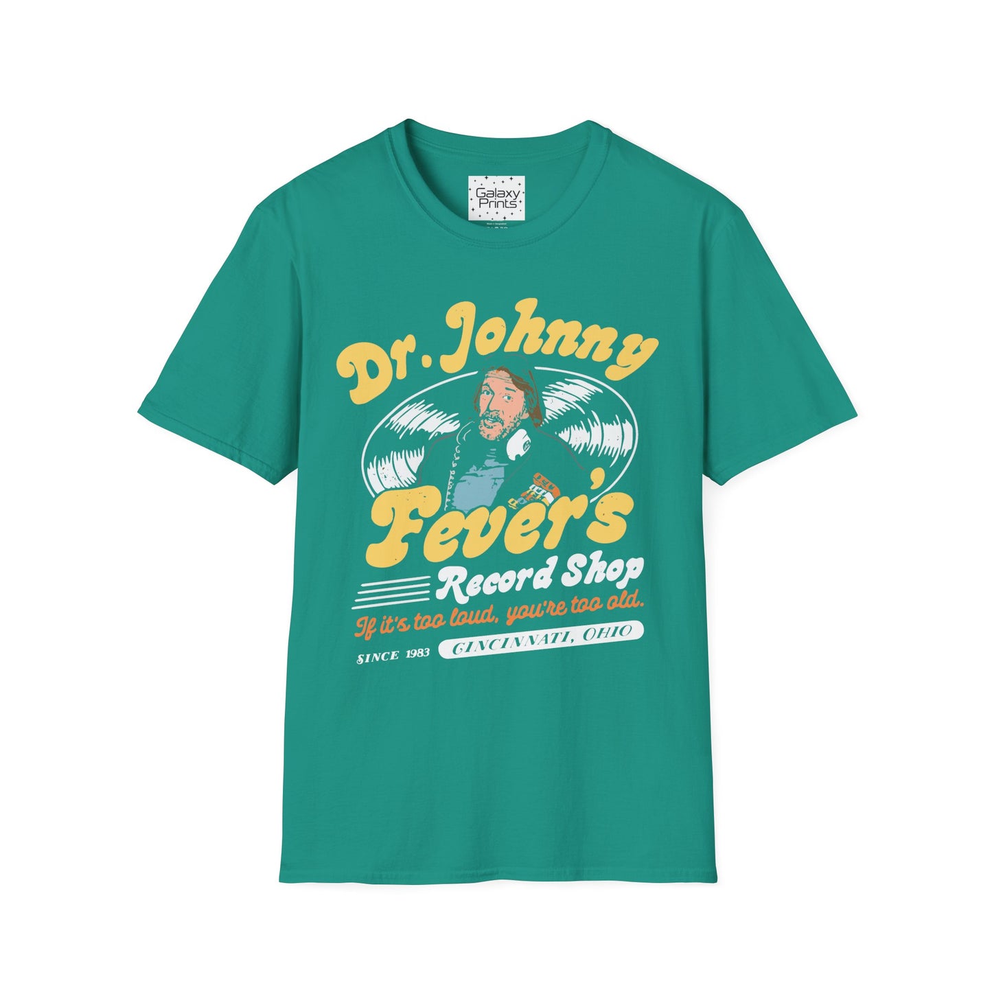 Unisex T-Shirt - POP Culture - 'From the HIT TV Show WKRP in Cincinnati - Dr. Johnny Fever's Record Shop'