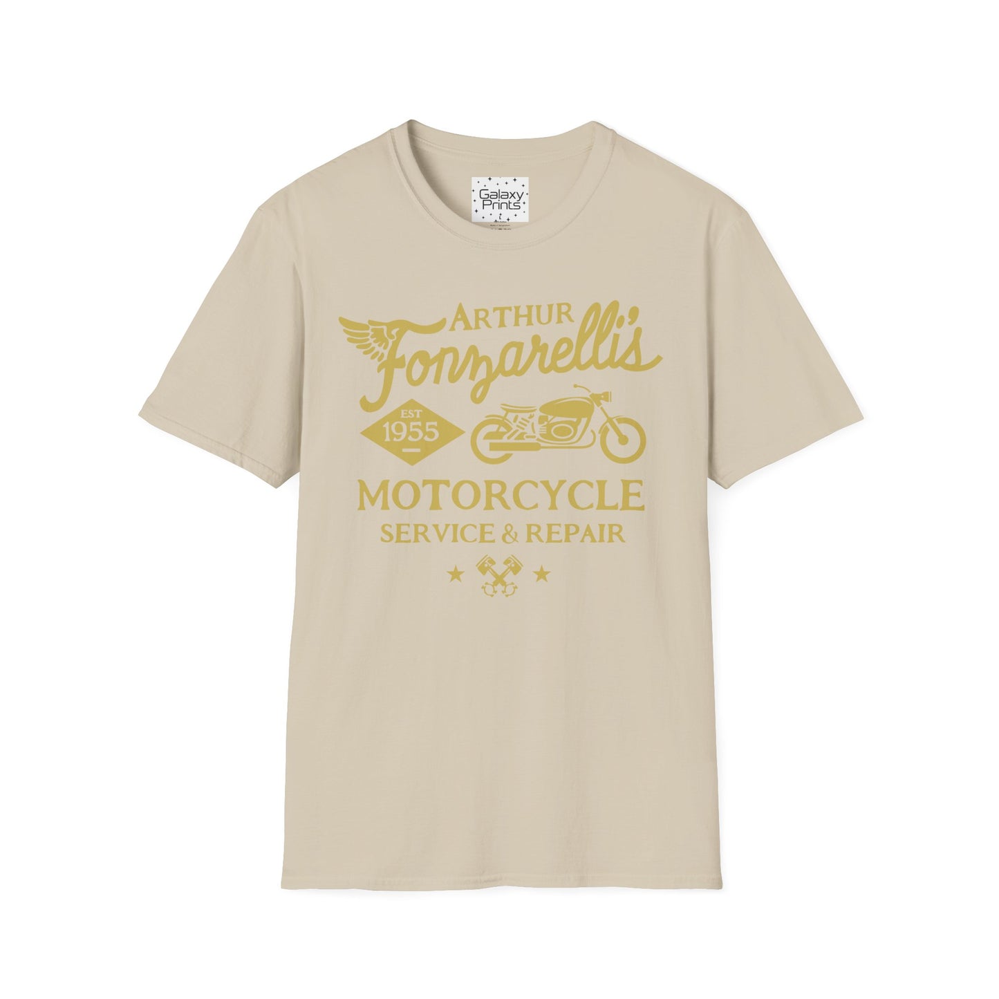 Unisex T-Shirt - POP Culture - 'Arthur Fonzarelli's Motorcycle Service & Repair Shop T-shirt from the Hit TV Show HAPPY DAYS - Fonzie - The Fonz'