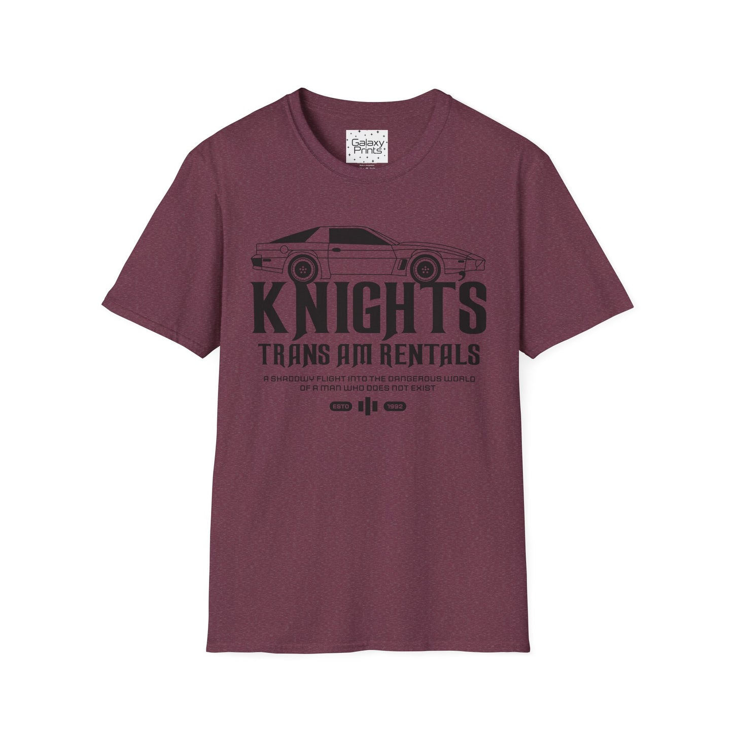 Unisex T-Shirt - POP Culture - 'From the Hit TV Show NIGHTRIDER it's KITT Car with KNIGHT's Trans Am Rentals'
