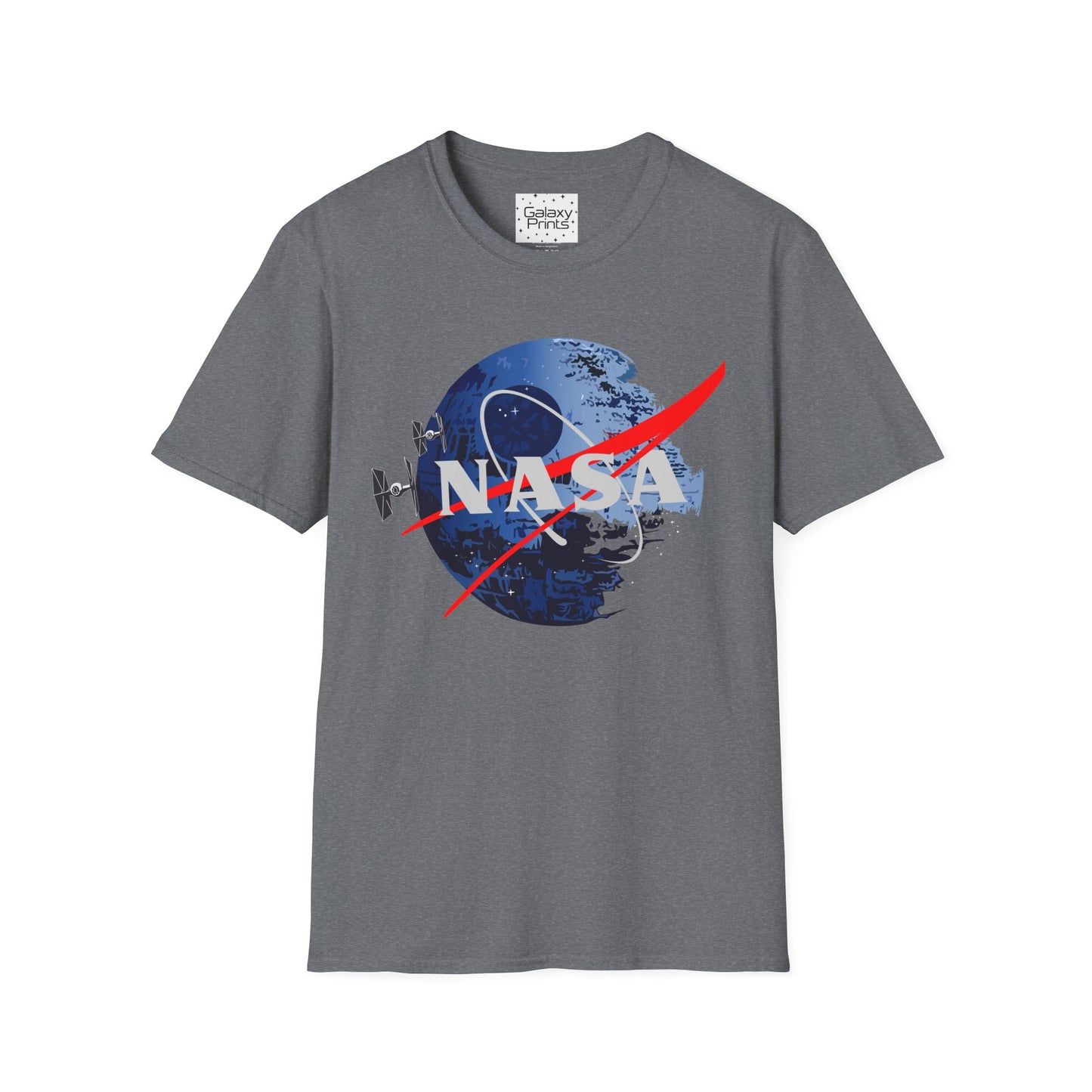 NASA and STAR WARS inspired Unisex T-Shirt - NASA w/ Death Star Tie Fighters