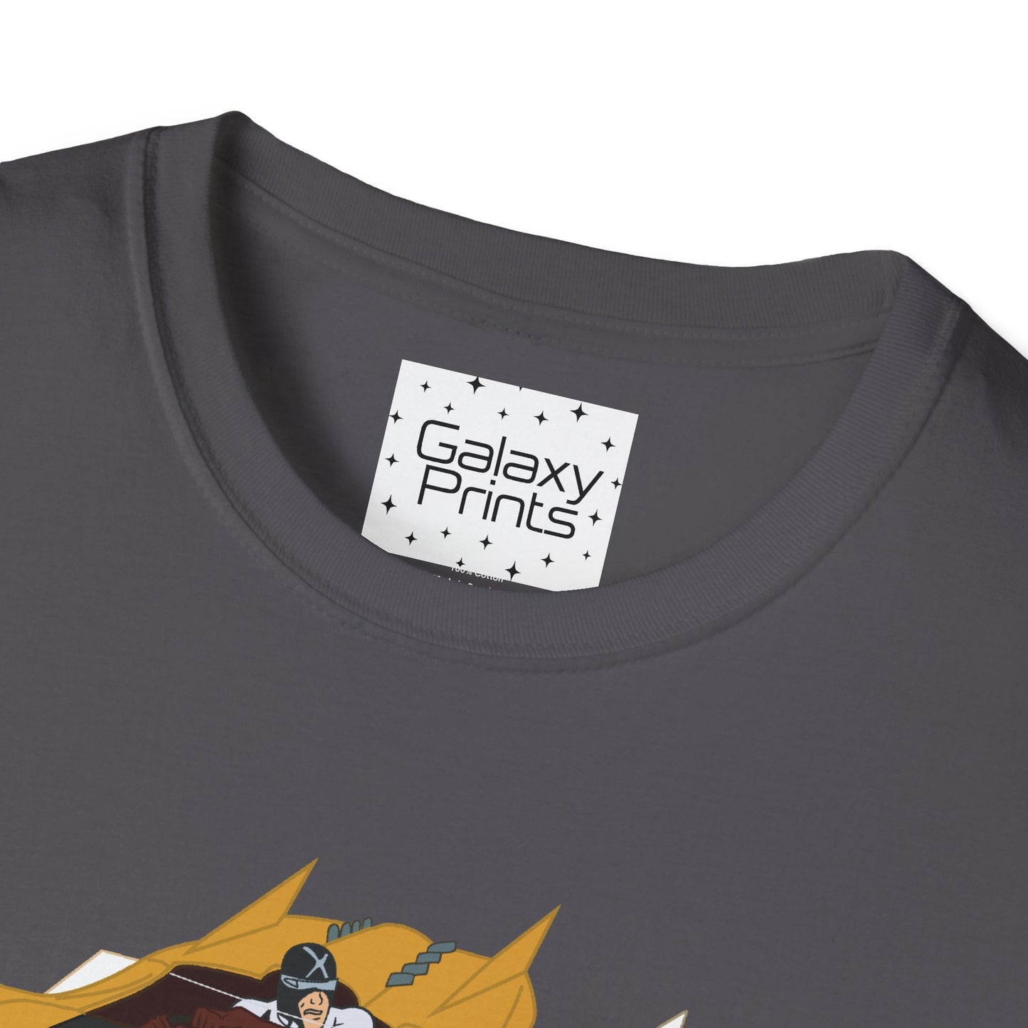 Unisex T-Shirt - POP Culture - 'The MACH 5 and Racer X from the Cartoon SPEED RACER - Go Speed Racer, Go Speed Racer, Go Speed Racer, Goooo'