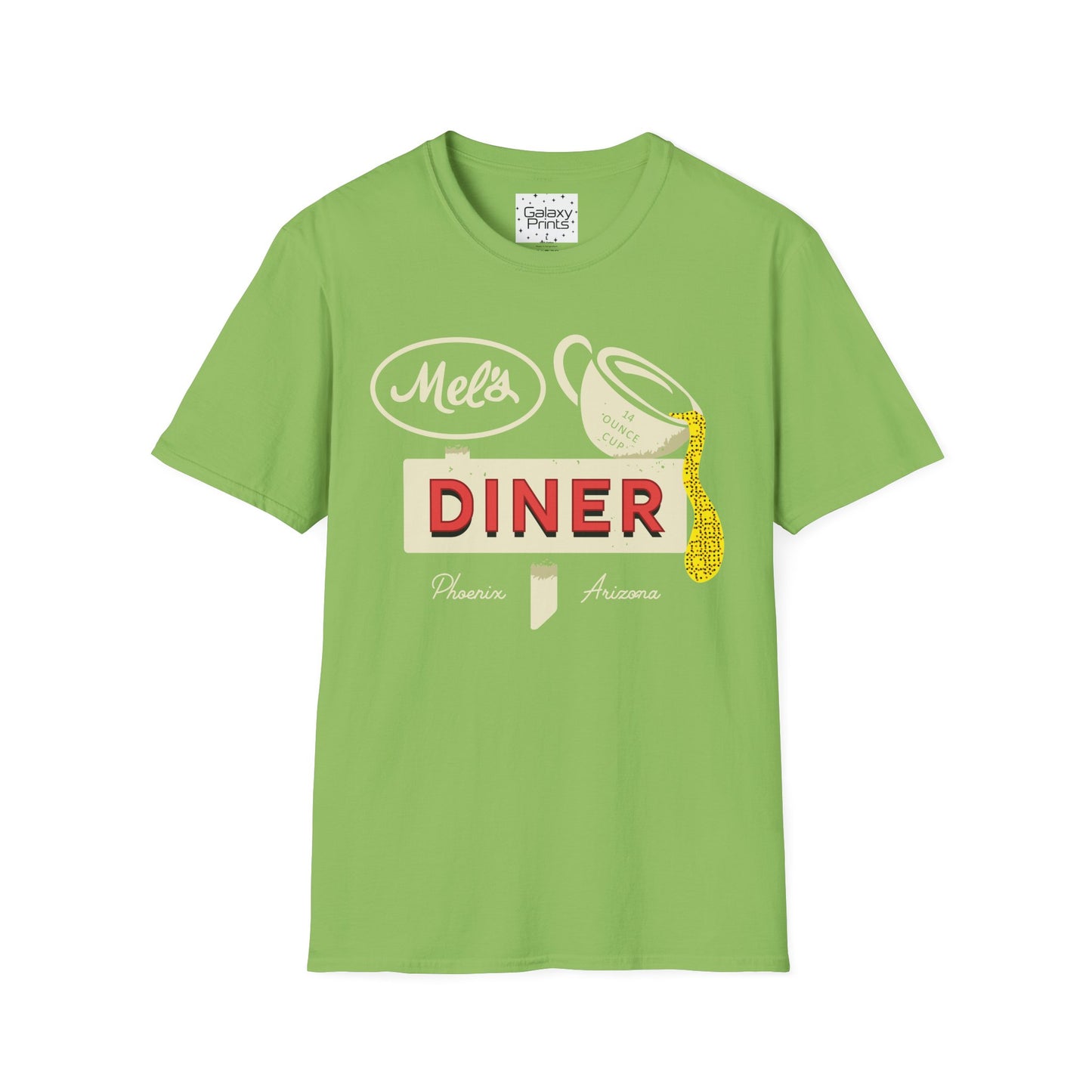 Unisex T-Shirt - POP Culture - 'Mel's Diner Phoenix, AX from the Sitcom Alice - Kiss my grits Mel'
