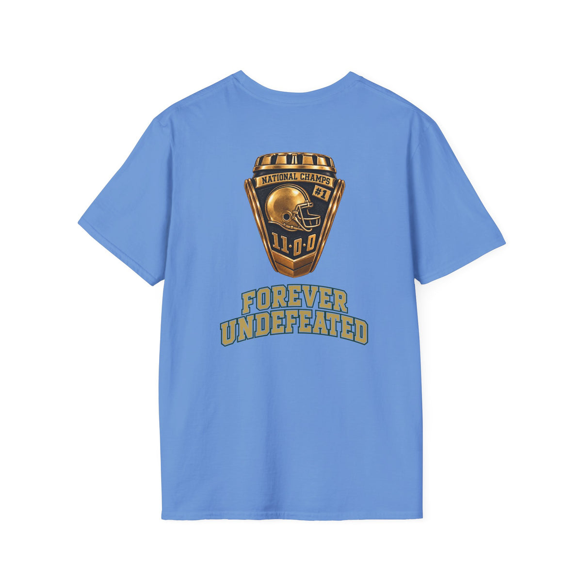 East Bowl Champions Bobcats Football T-Shirt — Back has Ring and Forever Undefeated - Vintage Helmet College Tee