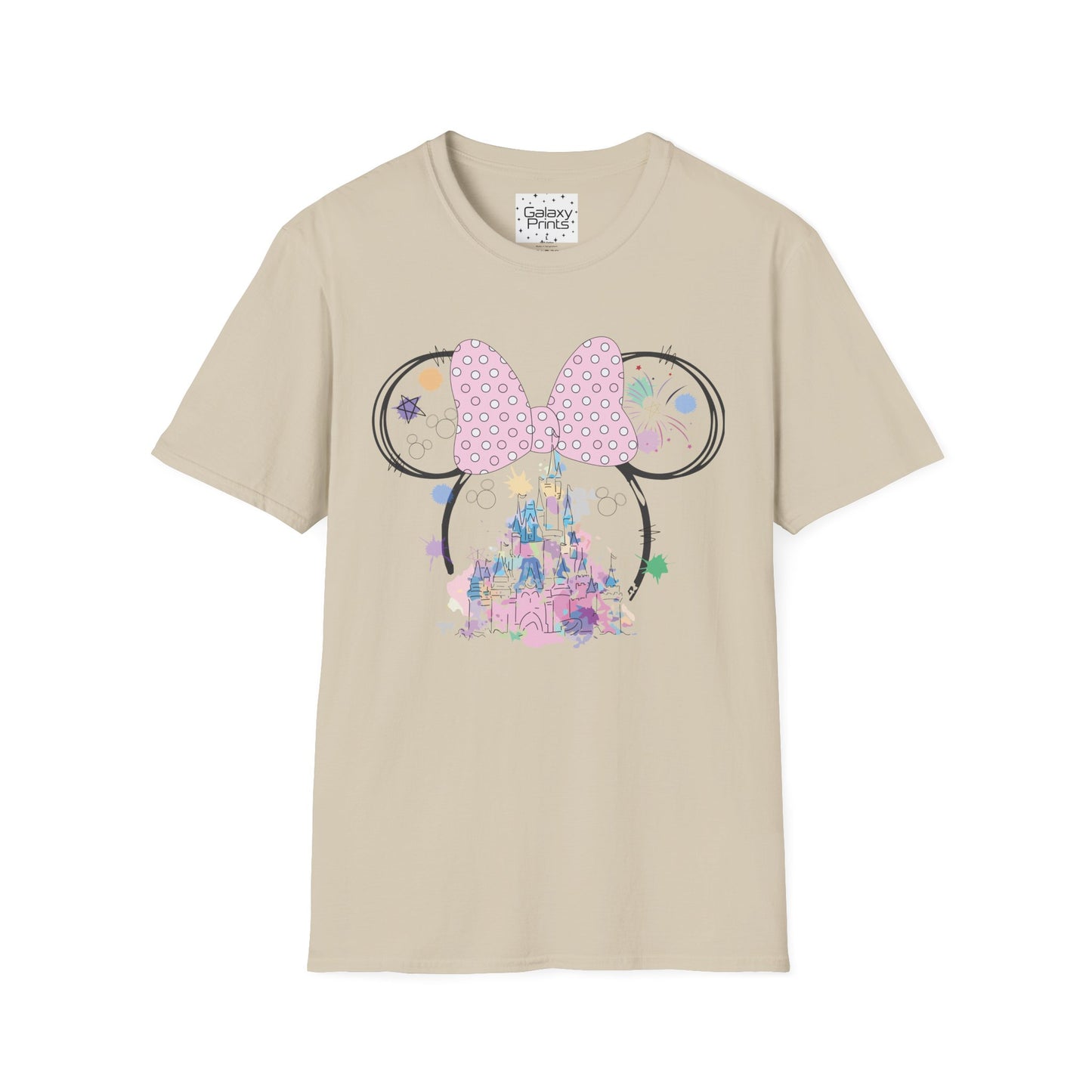 Unisex T-Shirt - DISNEY Inspired - 'Minnie Bow with Pink Castle'
