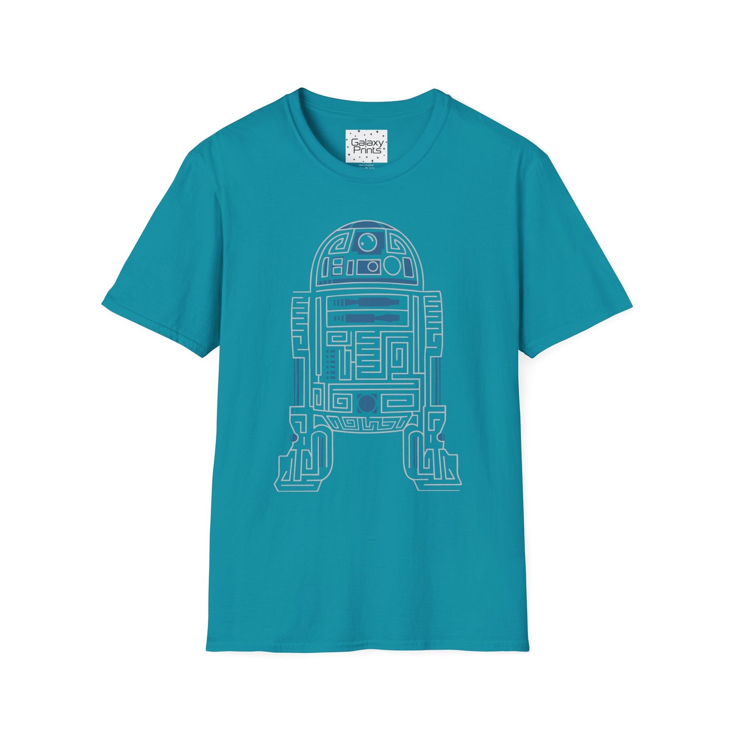 Star Wars Inspired Unisex T-Shirt - R2 D2 Digital Outline Framework Graphic Tee