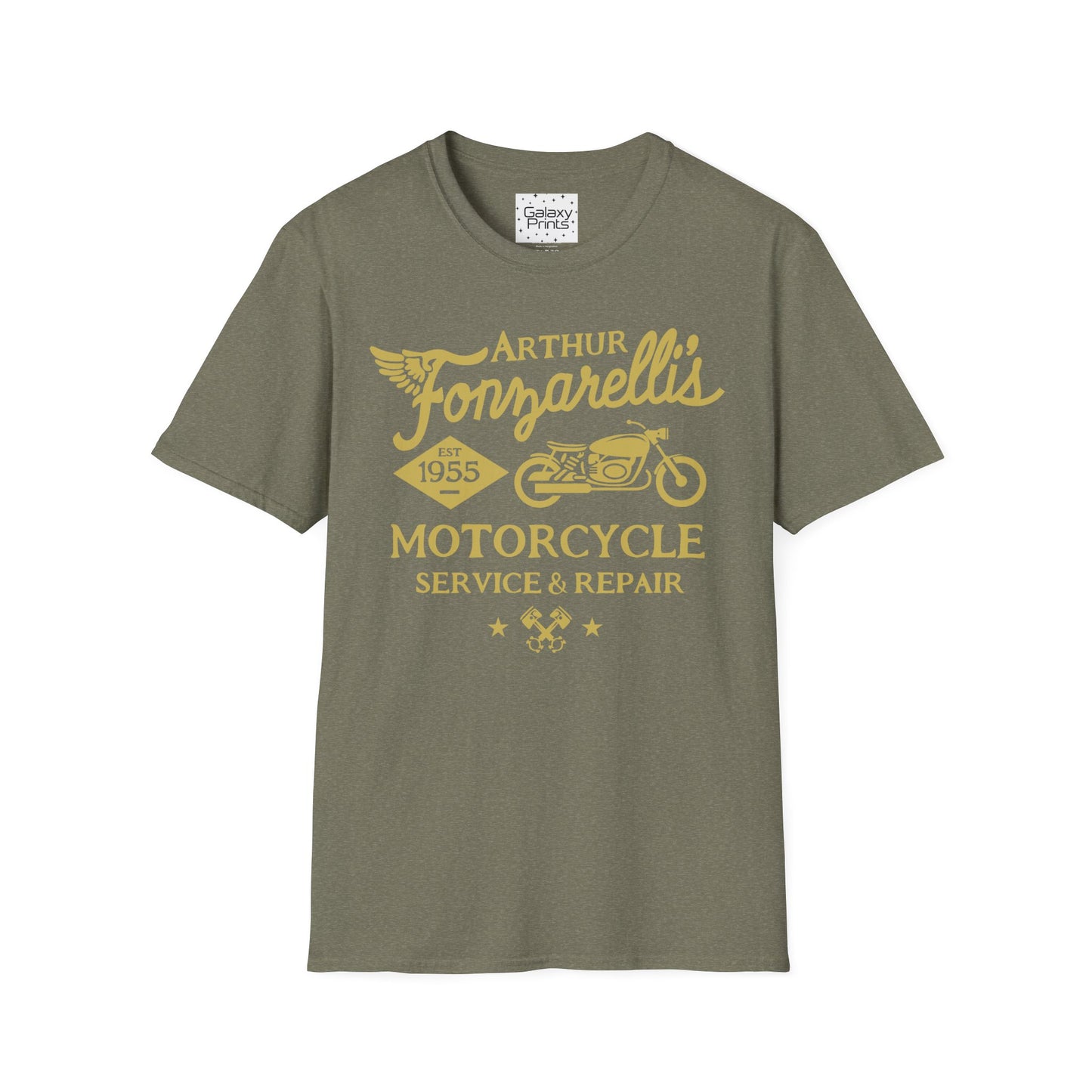 Unisex T-Shirt - POP Culture - 'Arthur Fonzarelli's Motorcycle Service & Repair Shop T-shirt from the Hit TV Show HAPPY DAYS - Fonzie - The Fonz'