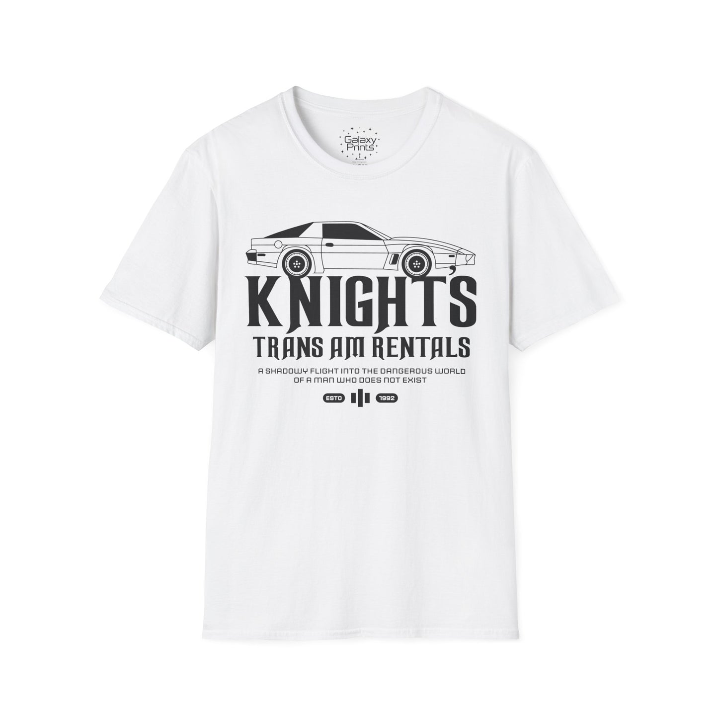Unisex T-Shirt - POP Culture - 'From the Hit TV Show NIGHTRIDER it's KITT Car with KNIGHT's Trans Am Rentals'