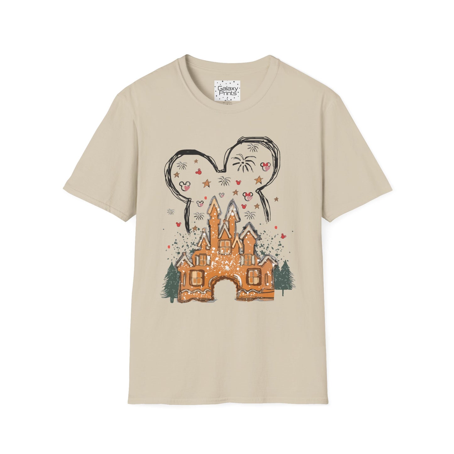 Unisex T-Shirt - DISNEY Inspired - 'Gingerbread Princess Castle with Fireworks'