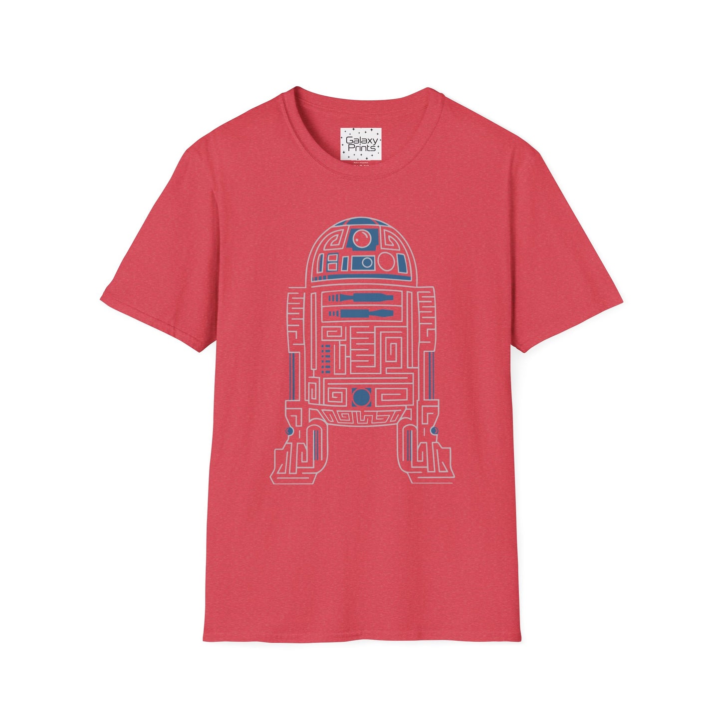 Star Wars Inspired Unisex T-Shirt - R2 D2 Digital Outline Framework Graphic Tee
