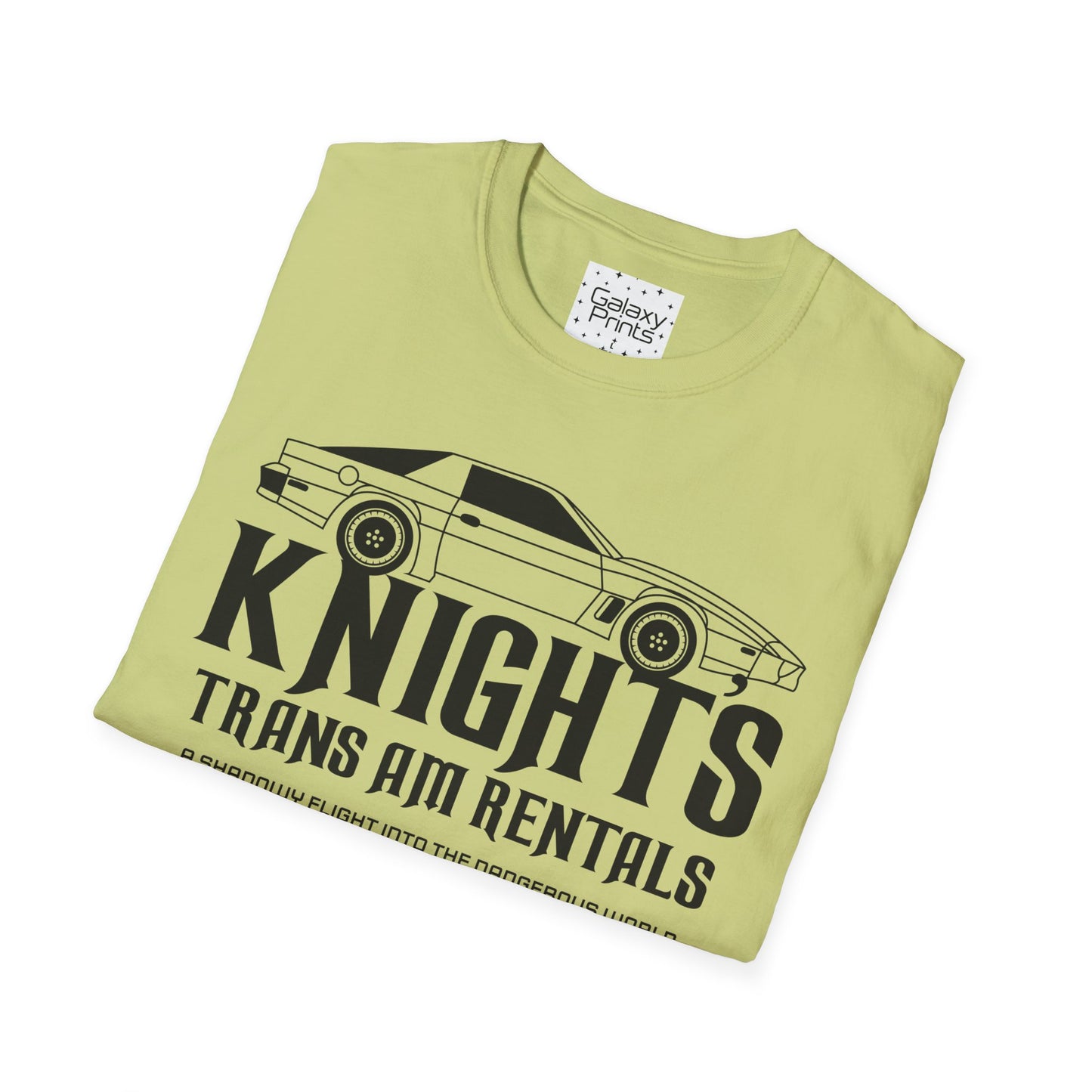 Unisex T-Shirt - POP Culture - 'From the Hit TV Show NIGHTRIDER it's KITT Car with KNIGHT's Trans Am Rentals'