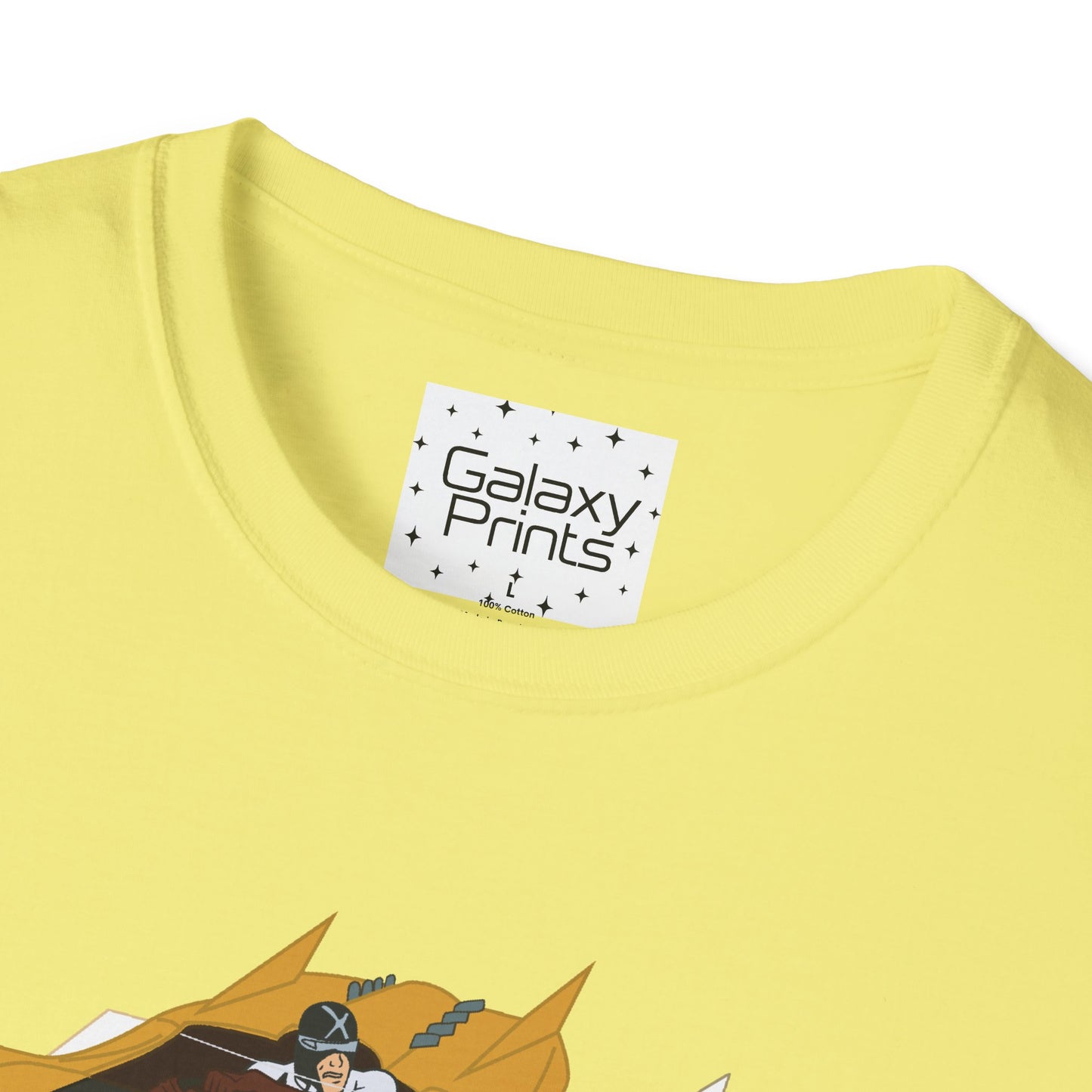 Unisex T-Shirt - POP Culture - 'The MACH 5 and Racer X from the Cartoon SPEED RACER - Go Speed Racer, Go Speed Racer, Go Speed Racer, Goooo'