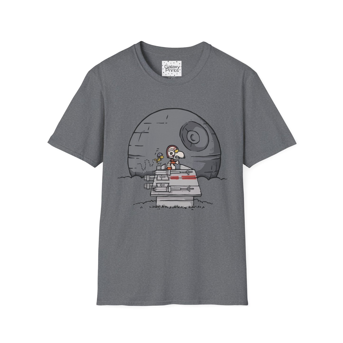 PEANUTS Star Wars Inspired Unisex T-Shirt - Snoopy as Luke Skywalker X-Wing to Death Star