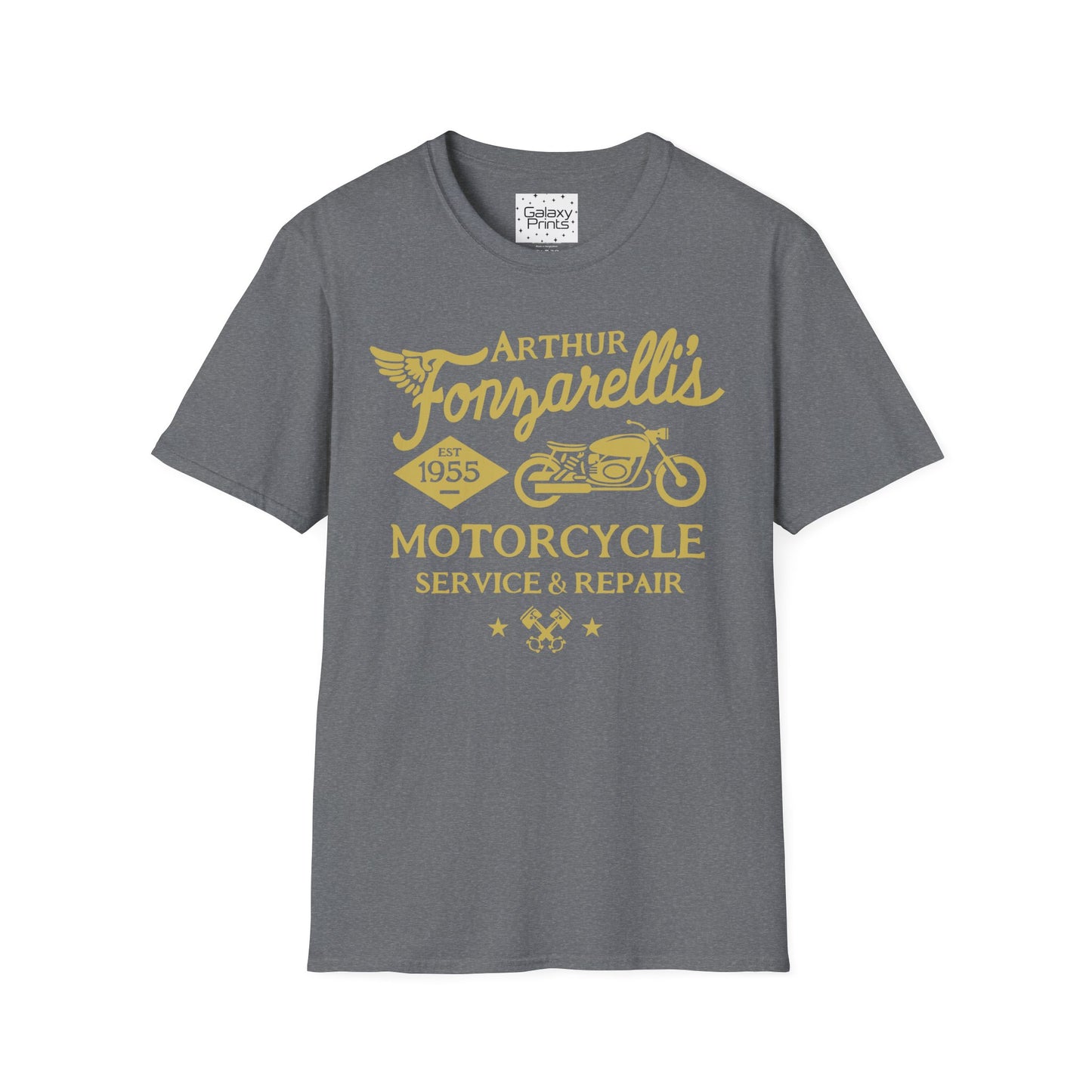 Unisex T-Shirt - POP Culture - 'Arthur Fonzarelli's Motorcycle Service & Repair Shop T-shirt from the Hit TV Show HAPPY DAYS - Fonzie - The Fonz'