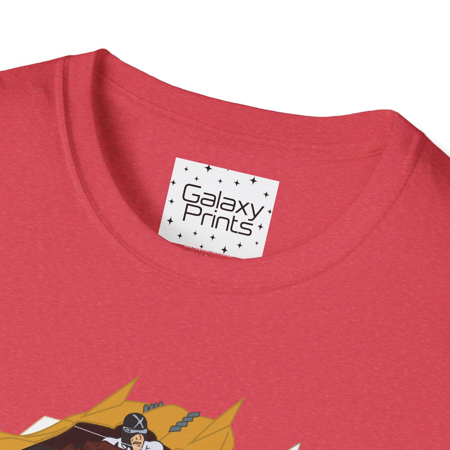 Unisex T-Shirt - POP Culture - 'The MACH 5 and Racer X from the Cartoon SPEED RACER - Go Speed Racer, Go Speed Racer, Go Speed Racer, Goooo'