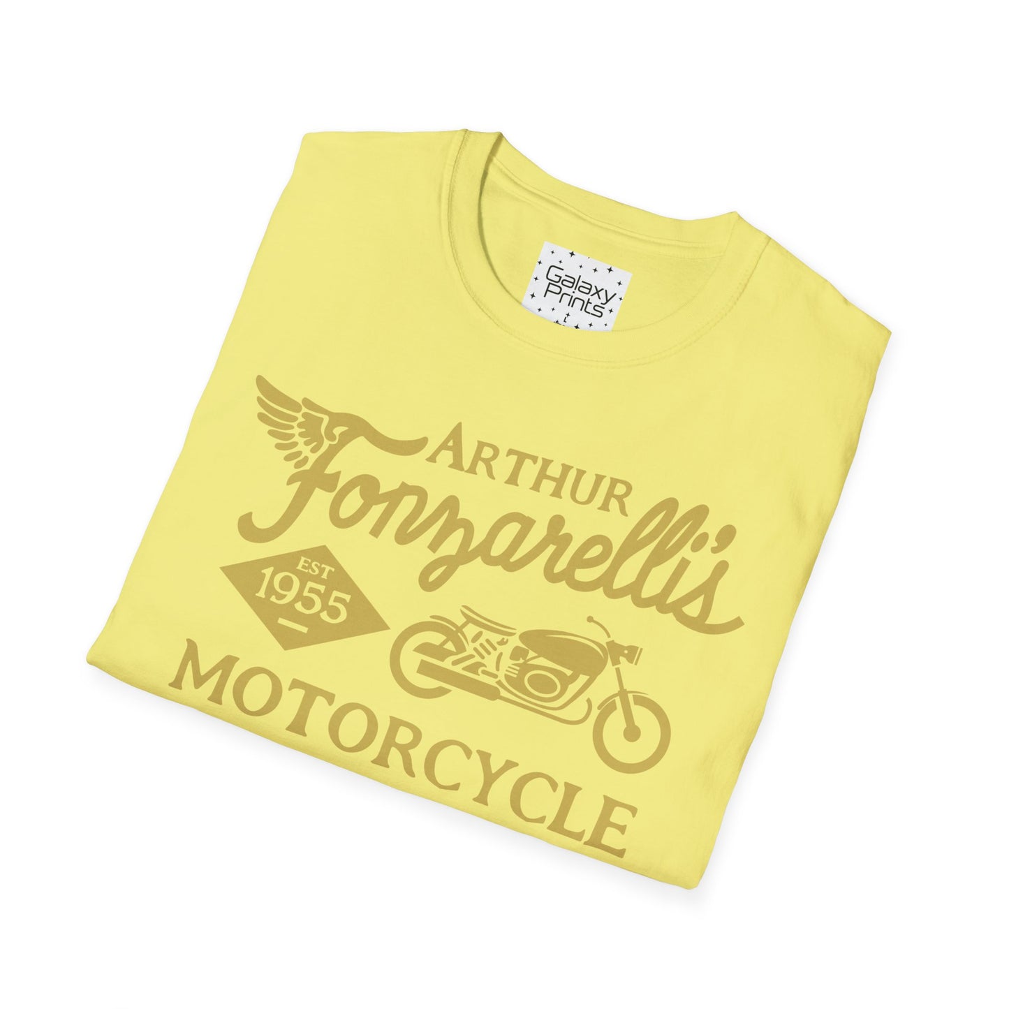 Unisex T-Shirt - POP Culture - 'Arthur Fonzarelli's Motorcycle Service & Repair Shop T-shirt from the Hit TV Show HAPPY DAYS - Fonzie - The Fonz'