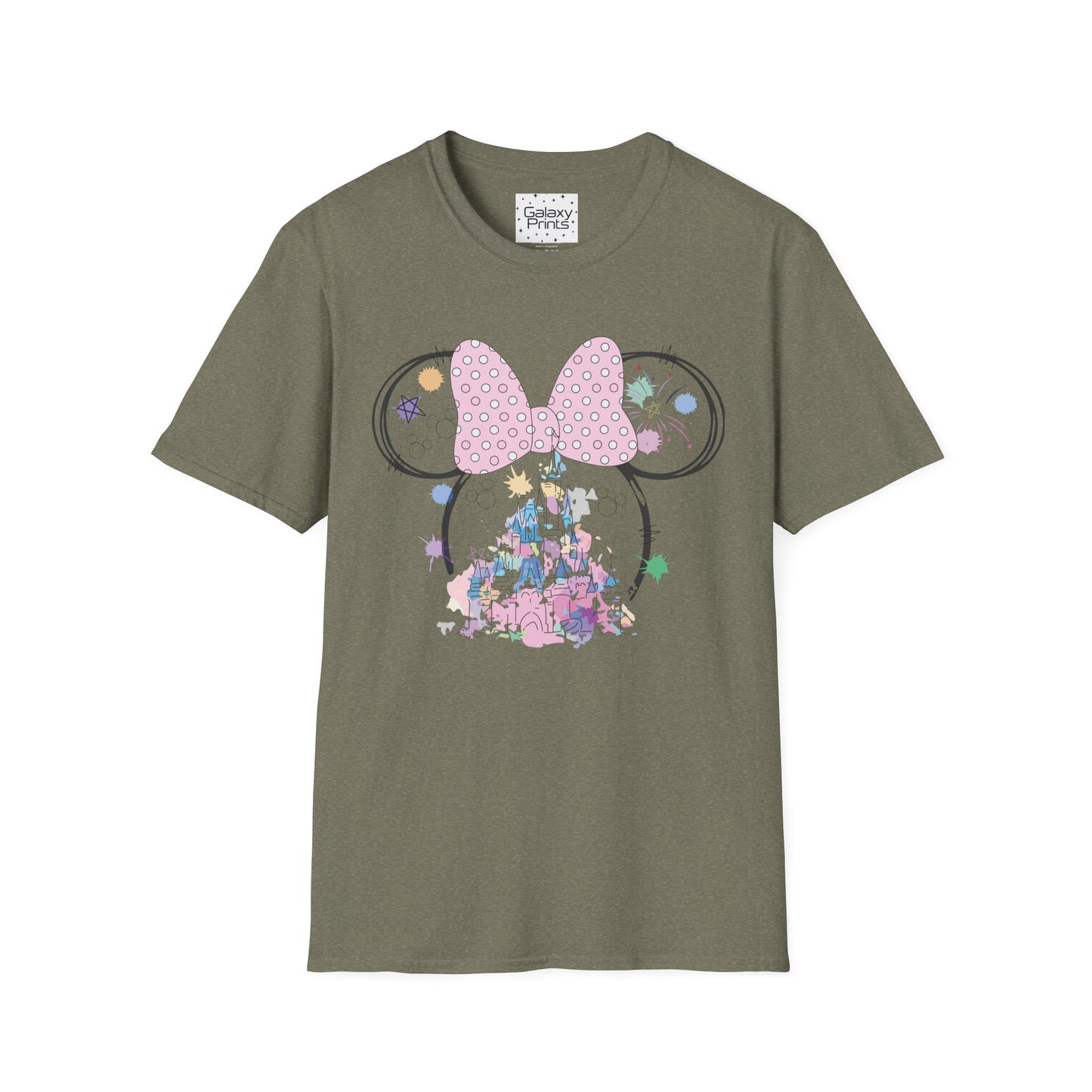 Unisex T-Shirt - DISNEY Inspired - 'Minnie Bow with Pink Castle'