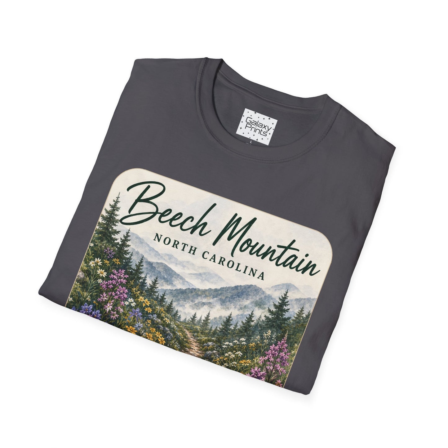 Beech Mountain North Carolina Scenic T-Shirt — Mountain Trail Floral Design