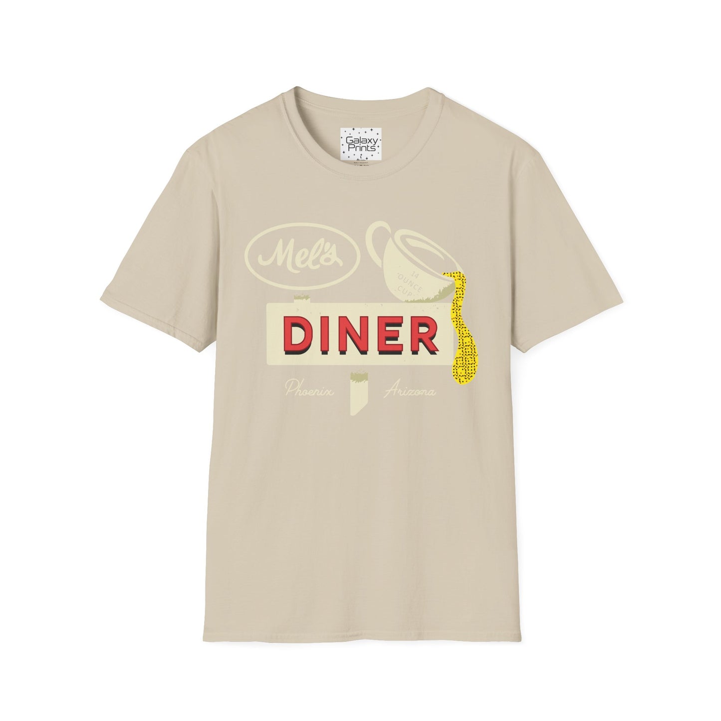 Unisex T-Shirt - POP Culture - 'Mel's Diner Phoenix, AX from the Sitcom Alice - Kiss my grits Mel'
