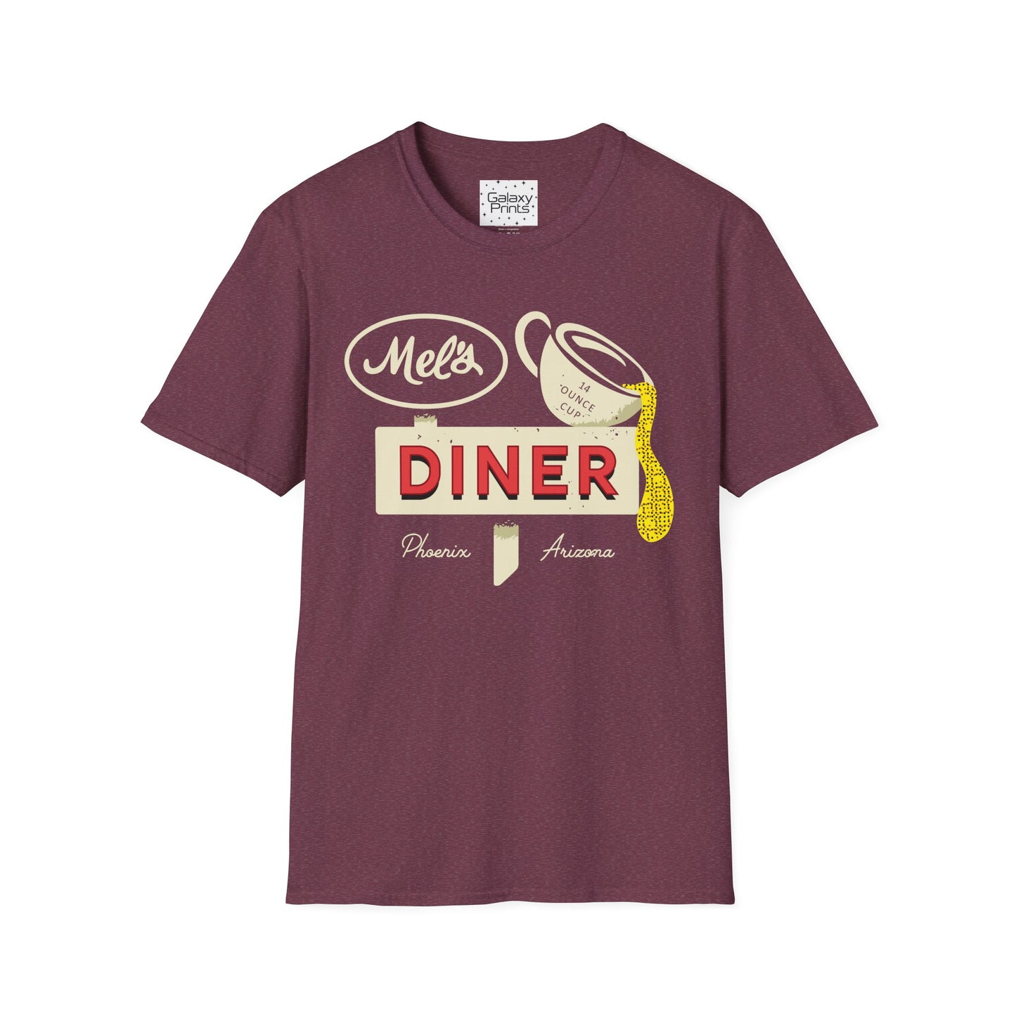 Unisex T-Shirt - POP Culture - 'Mel's Diner Phoenix, AX from the Sitcom Alice - Kiss my grits Mel'