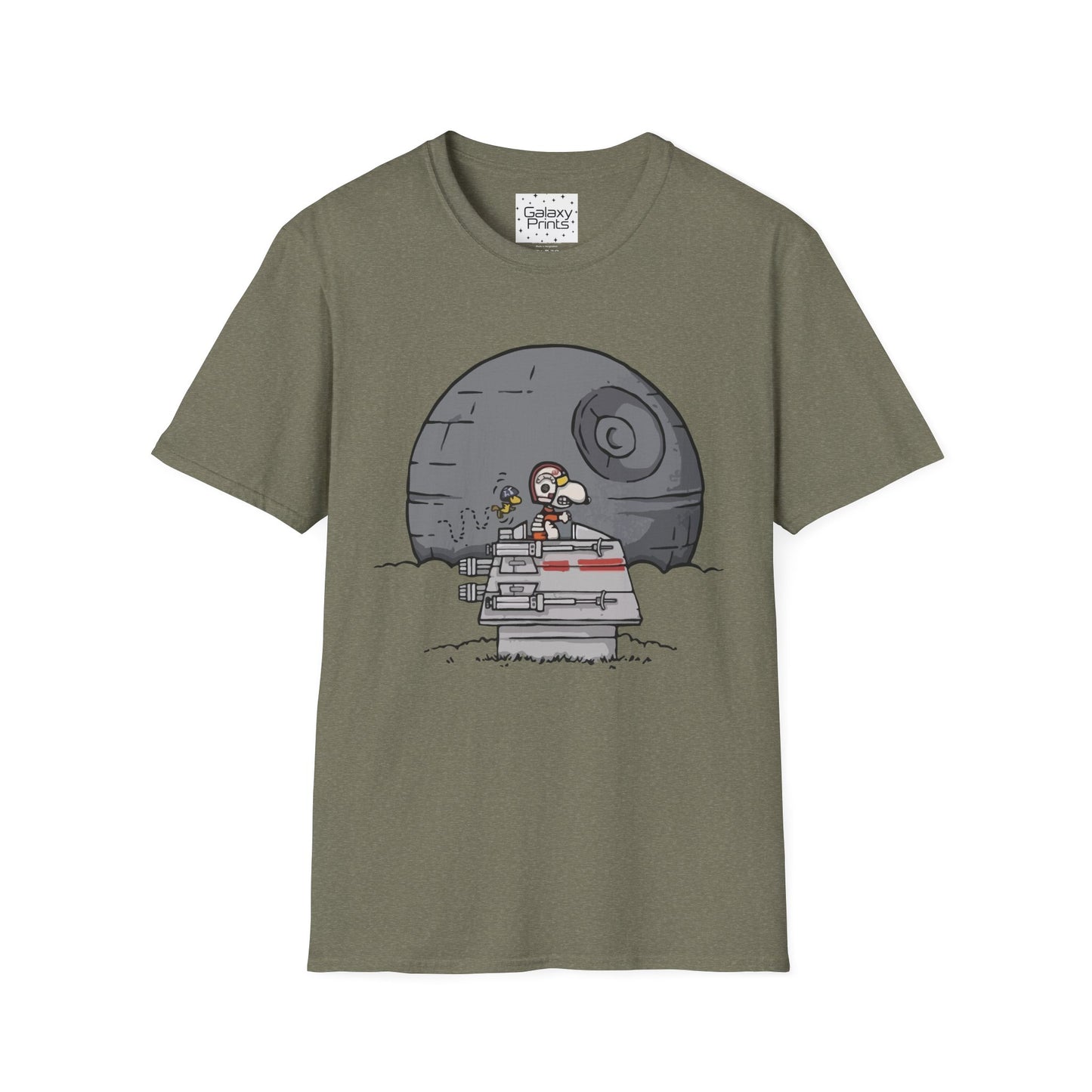 PEANUTS Star Wars Inspired Unisex T-Shirt - Snoopy as Luke Skywalker X-Wing to Death Star
