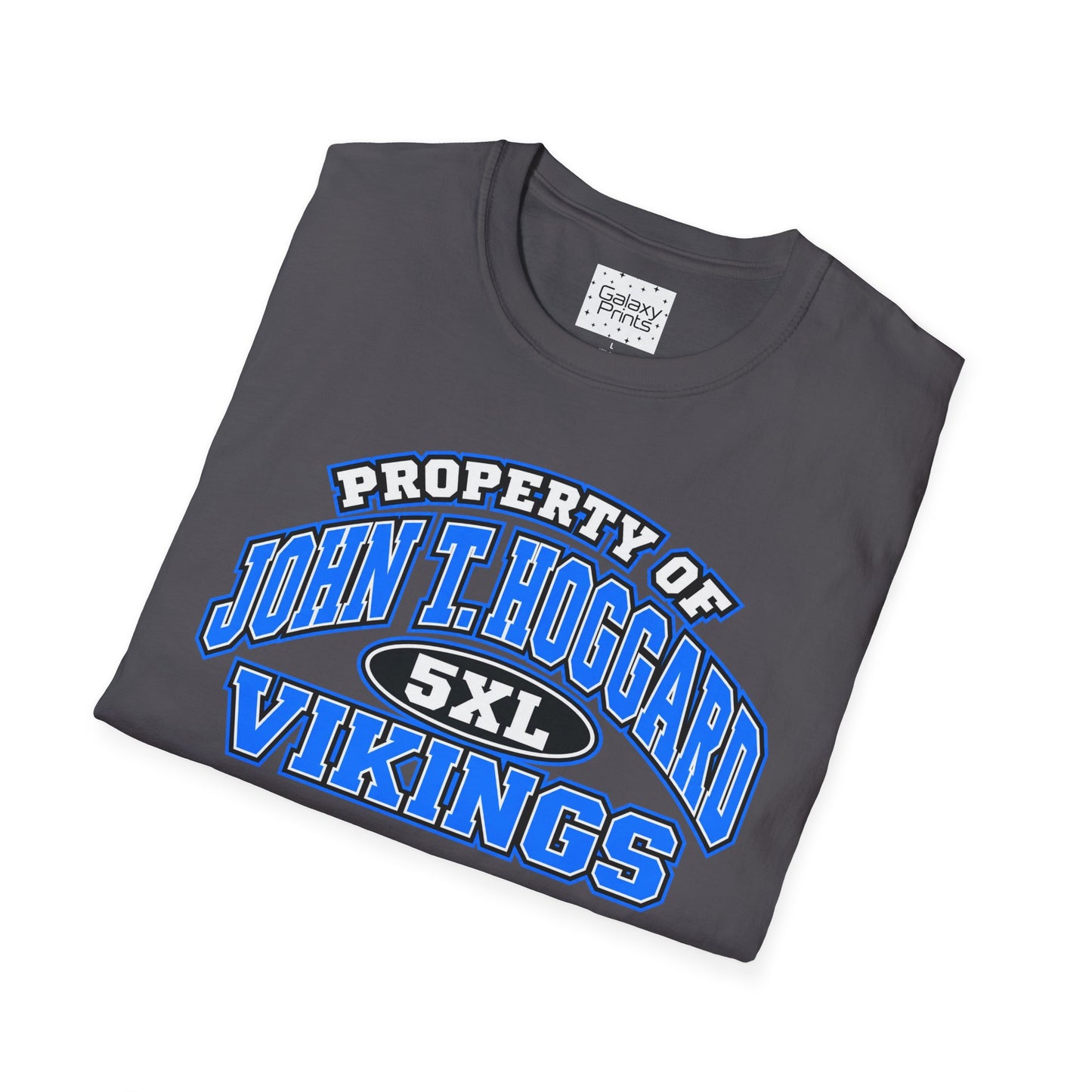 Property of JTH Vikings T‑Shirt 5XL — Viking in Power Circle back - Hoggard School Spirit Tee