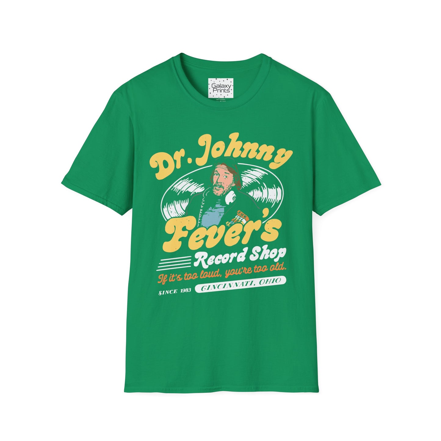 Unisex T-Shirt - POP Culture - 'From the HIT TV Show WKRP in Cincinnati - Dr. Johnny Fever's Record Shop'