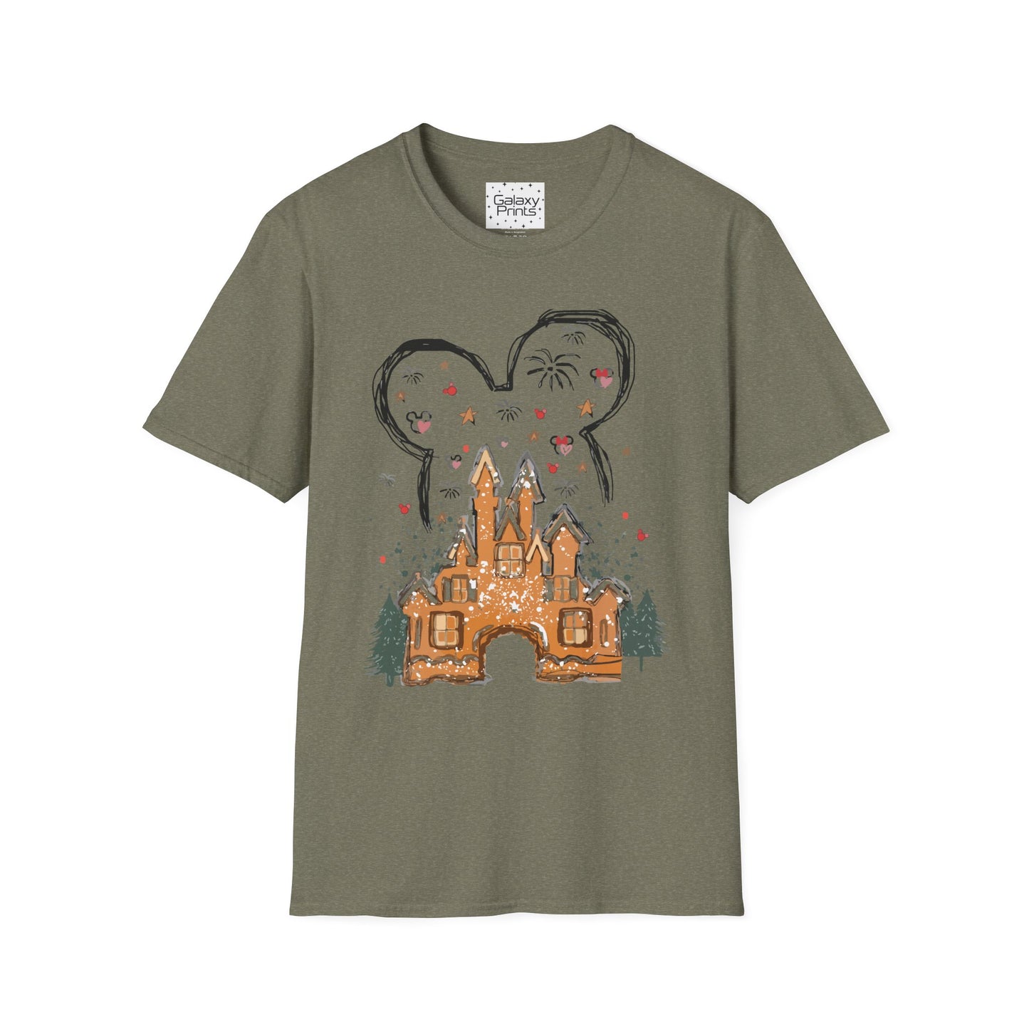 Unisex T-Shirt - DISNEY Inspired - 'Gingerbread Princess Castle with Fireworks'