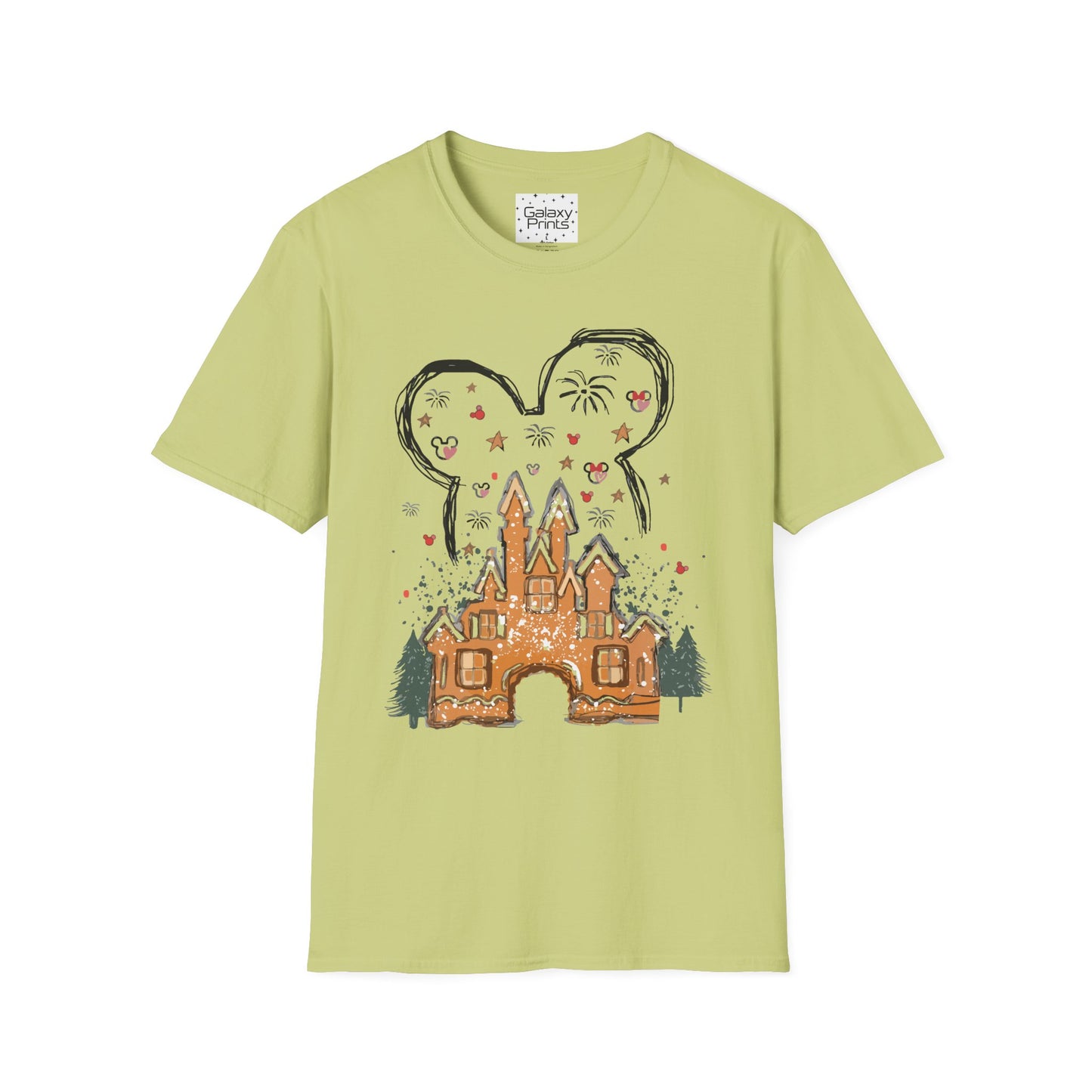 Unisex T-Shirt - DISNEY Inspired - 'Gingerbread Princess Castle with Fireworks'