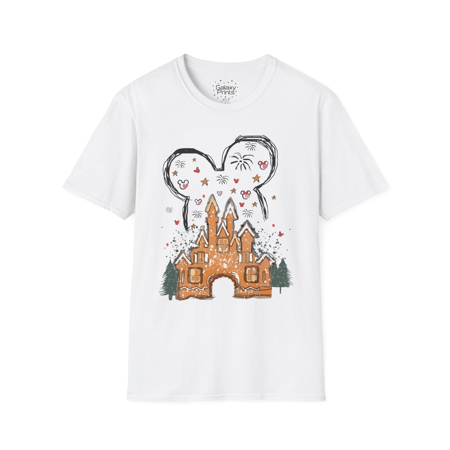Unisex T-Shirt - DISNEY Inspired - 'Gingerbread Princess Castle with Fireworks'