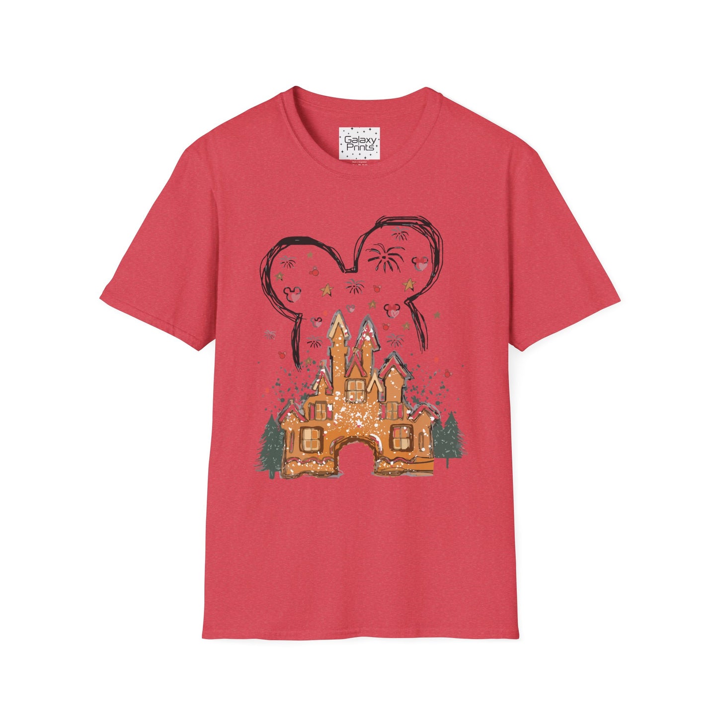 Unisex T-Shirt - DISNEY Inspired - 'Gingerbread Princess Castle with Fireworks'