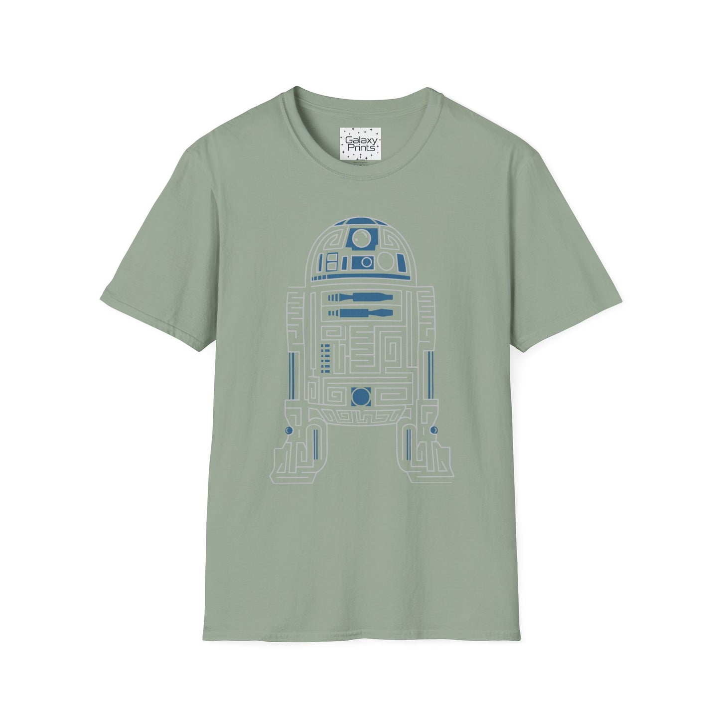 Star Wars Inspired Unisex T-Shirt - R2 D2 Digital Outline Framework Graphic Tee